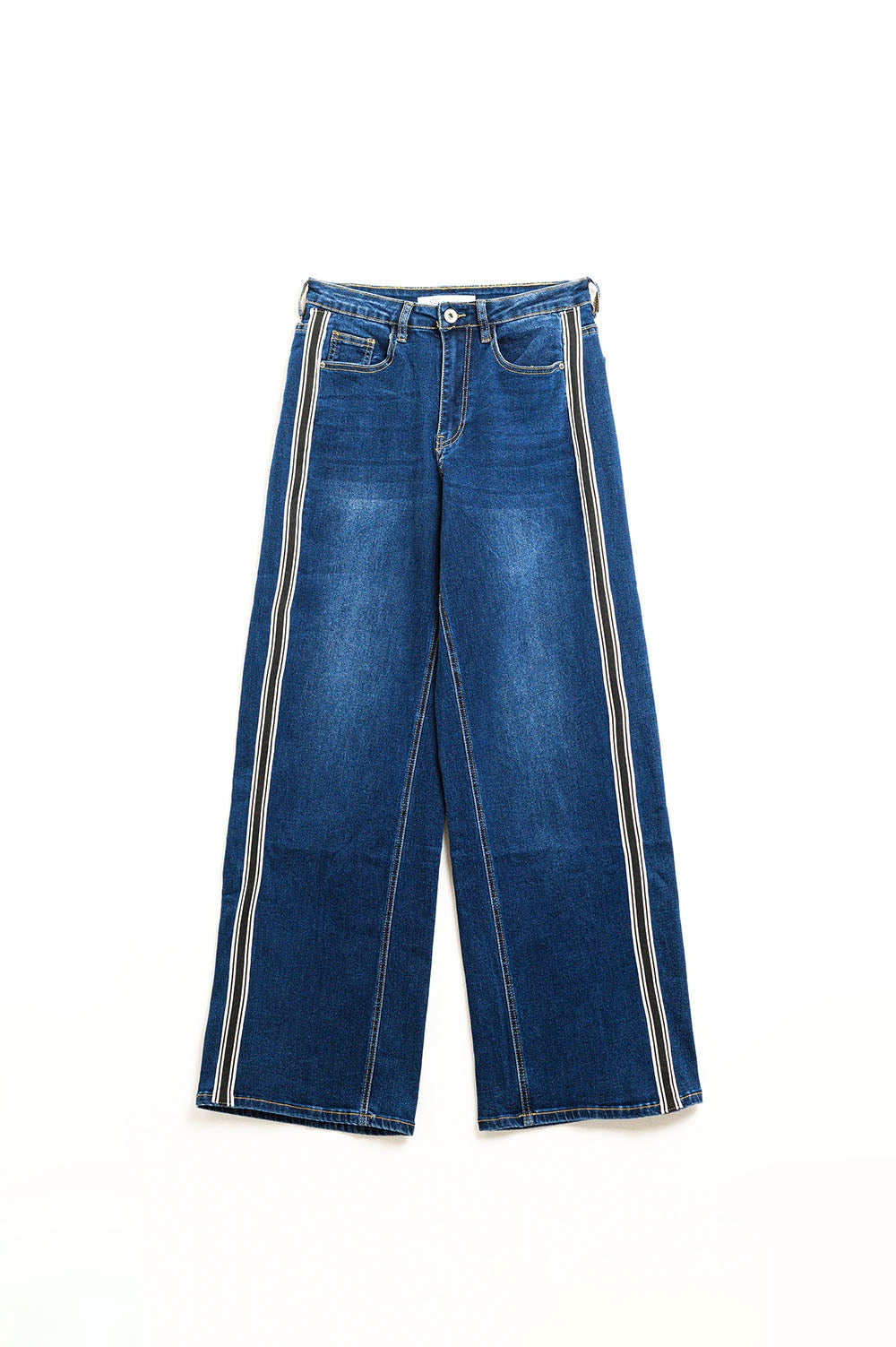 Extra Large Striped Jeans for Women - Trendy Side Stripes & Comfort Fit - Perfect for Casual Wear, Street Style & Everyday Outfits