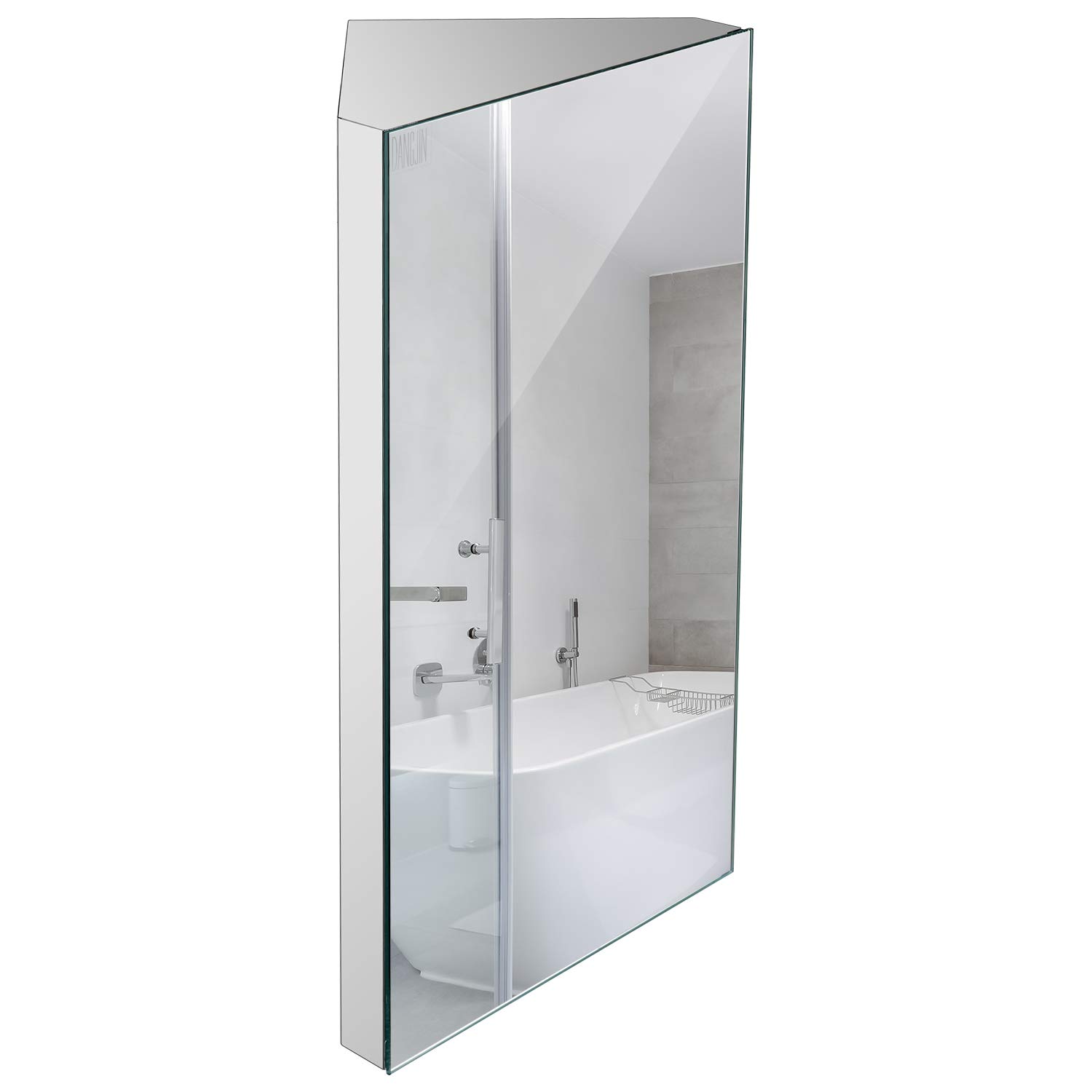 Wall Mount Corner Medicine Cabinet with Mirror - 24.2” x 12.8