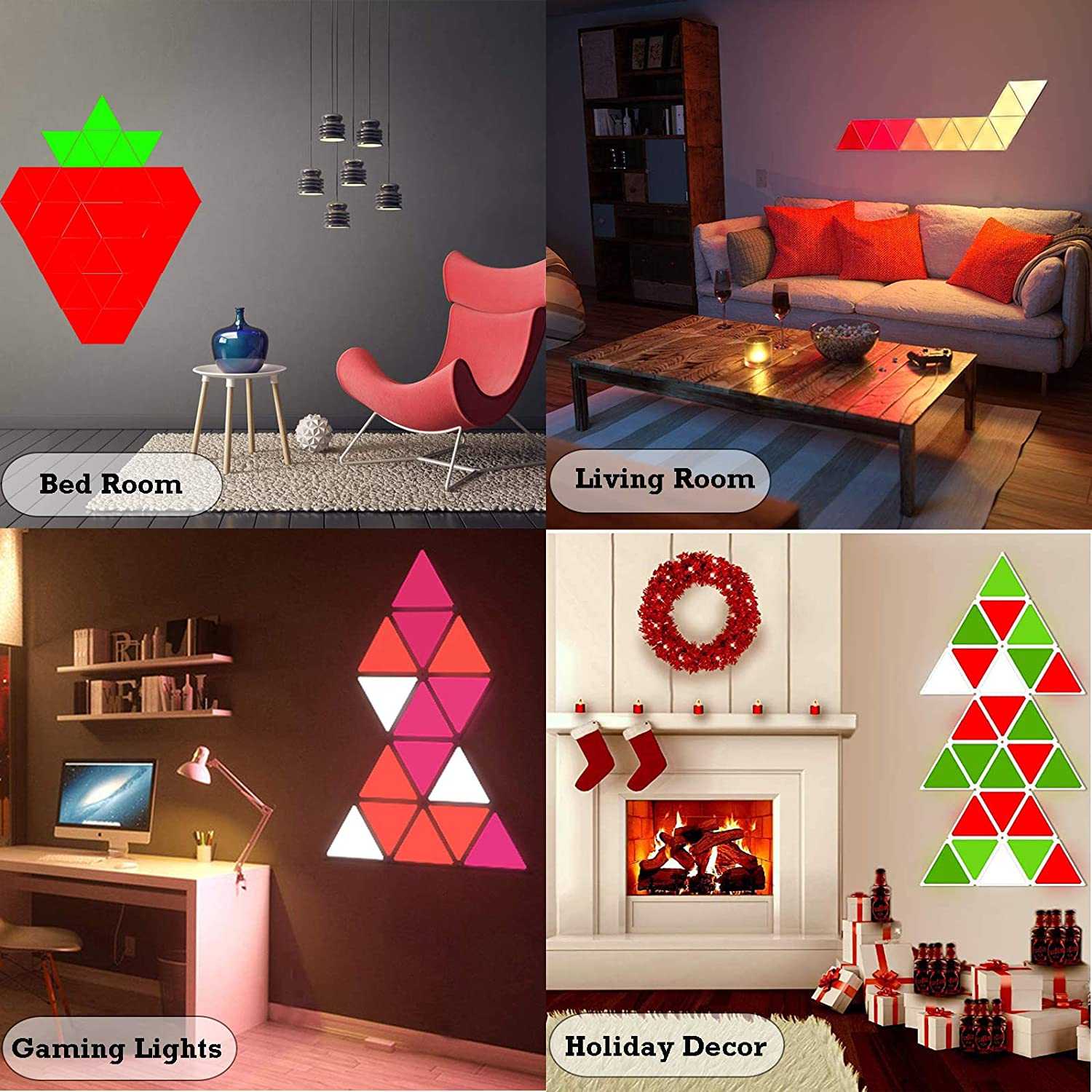 Professional Triangle LED Light Panels with App & Remote Control - RGB Gaming Lights for PC Setup, Streaming Studio & Home Decor