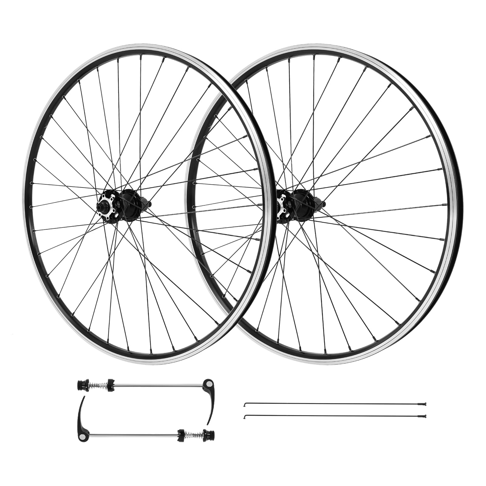 Premium 29 Inch Mountain Bike Wheelset - Lightweight Aluminum Alloy Rim with Disc Brake, Quick Release Front & Rear MTB Wheels for 7-12 Speed Cassette | Perfect for Trail Riding, Mountain Biking & Off-Road Adventures (Black)