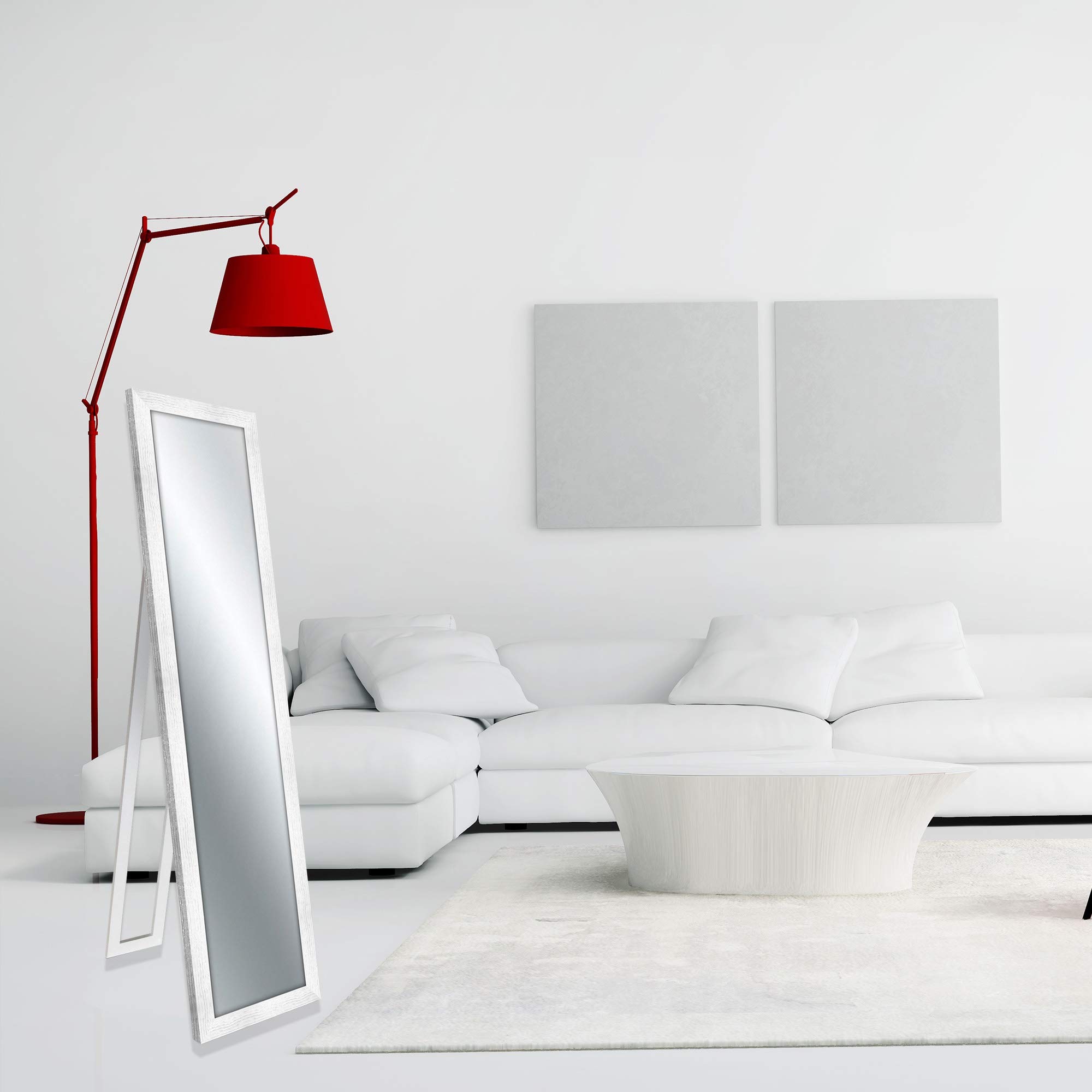 Modern Boston Shabby White Floor Mirror 40