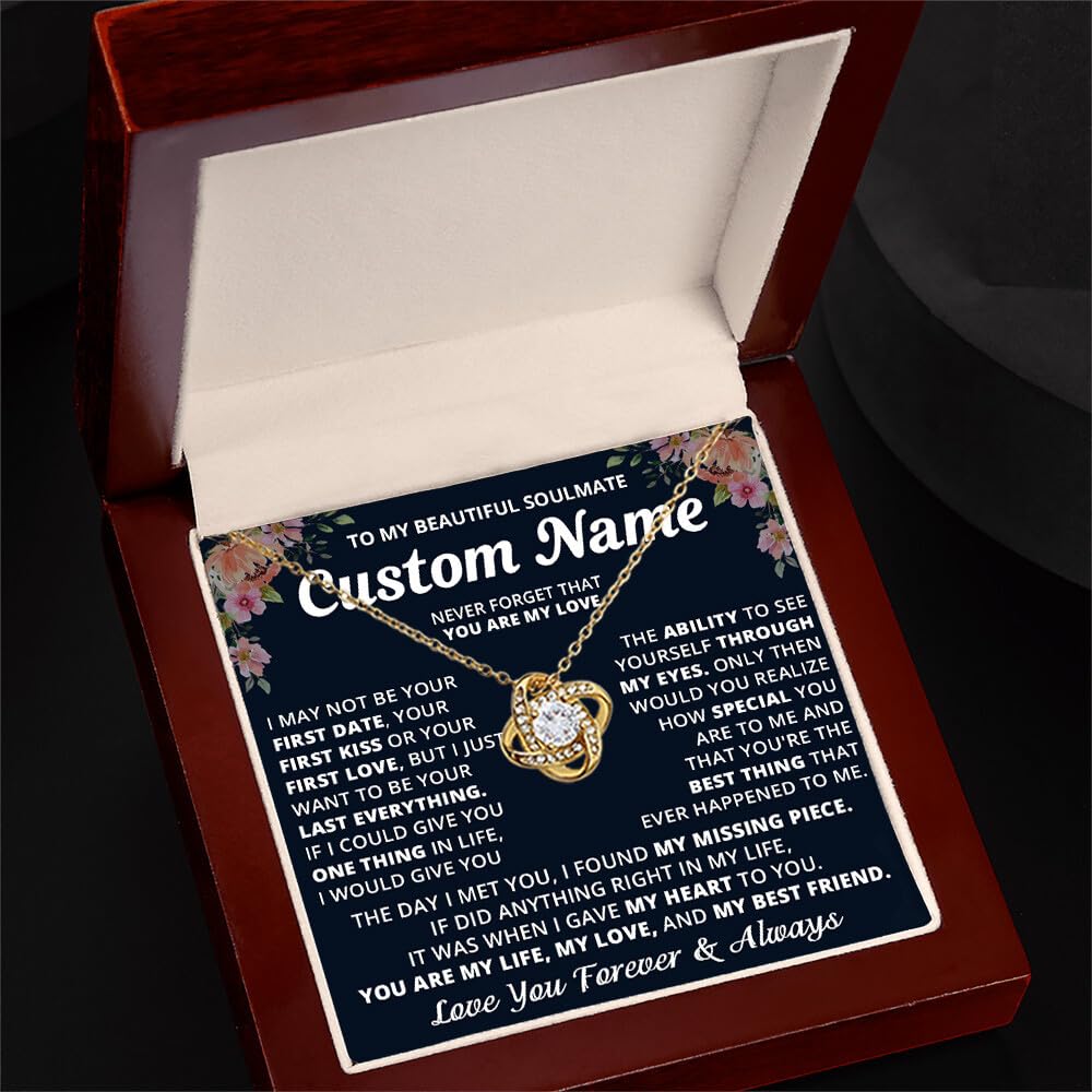 Personalized Soulmate Necklace for Women - Custom Name Jewelry Gift for Wife, Girlfriend - Romantic Birthday, Christmas Present for Her - Perfect Couple Gift for Anniversary & Valentine's Day | Ideal for Date Nights, Proposals & Special Occasions