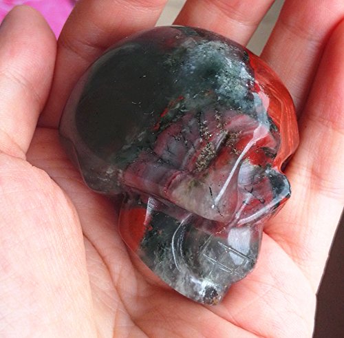 Hand Carved Blood Stone Skull Statue - 1.9