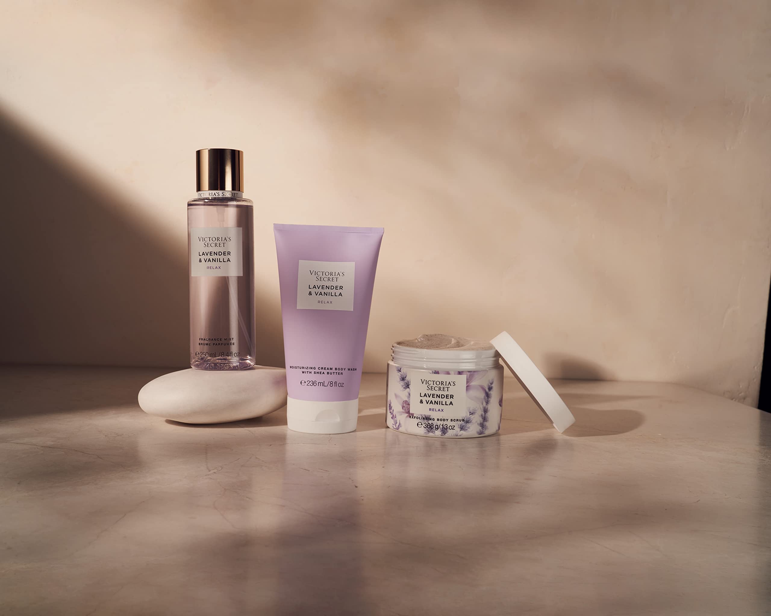 Victoria's Secret Lavender & Vanilla Exfoliating Body Scrub for Smooth Skin - Moisturizing & Relaxing Body Care for Women - Perfect for Shower, Spa & Self-Care Routine
