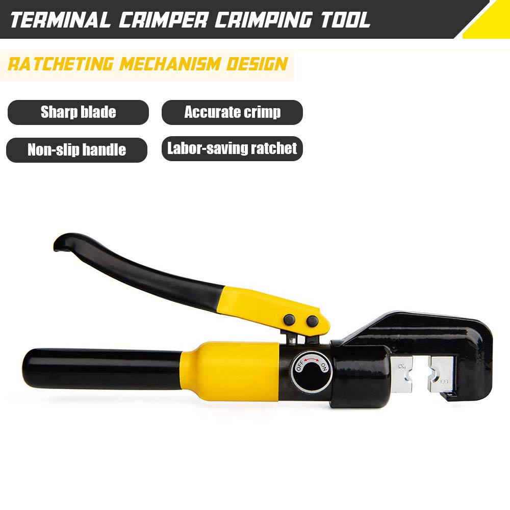 10 Ton Hydraulic Hand Crimper Tool Kit - Stainless Steel Cable Railing Crimper for 1/8