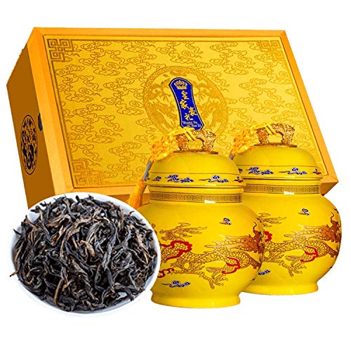 Premium Wuyishan Da Hong Pao Rock Oolong Tea - Strong Aroma Cinnamon Flavor Ceramic Gift Box Set | Chinese New Year Tea Gift for Holidays, Corporate Gifting & Tea Ceremonies
