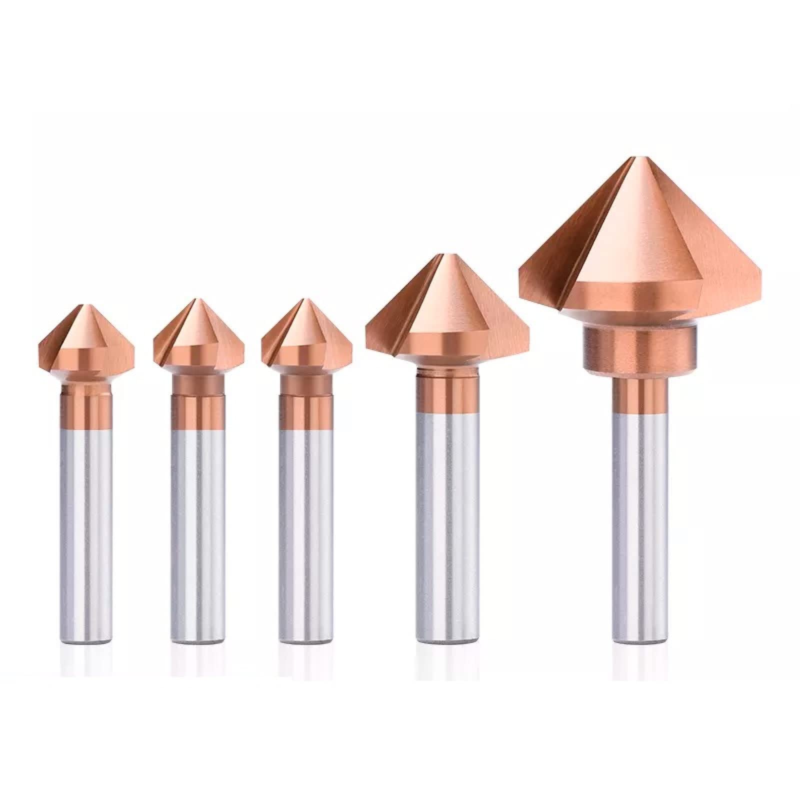 90 Degree TiCN Coated HSS 3-Flute Drill Bit Chamfer Cutter - 18mm Wood & Metal Hole Cutter for Countersinking - Perfect for DIY Projects, Woodworking, and Metal Fabrication