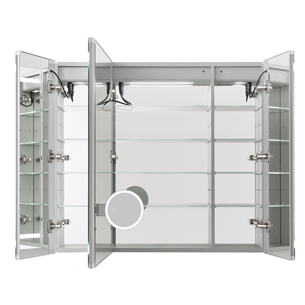 Aquadom Royale Plus 40x30 Inch LED Lighted Bathroom Medicine Cabinet - Modern Mirror Storage with Adjustable Shelves for Bathroom, Bedroom & Vanity Organization