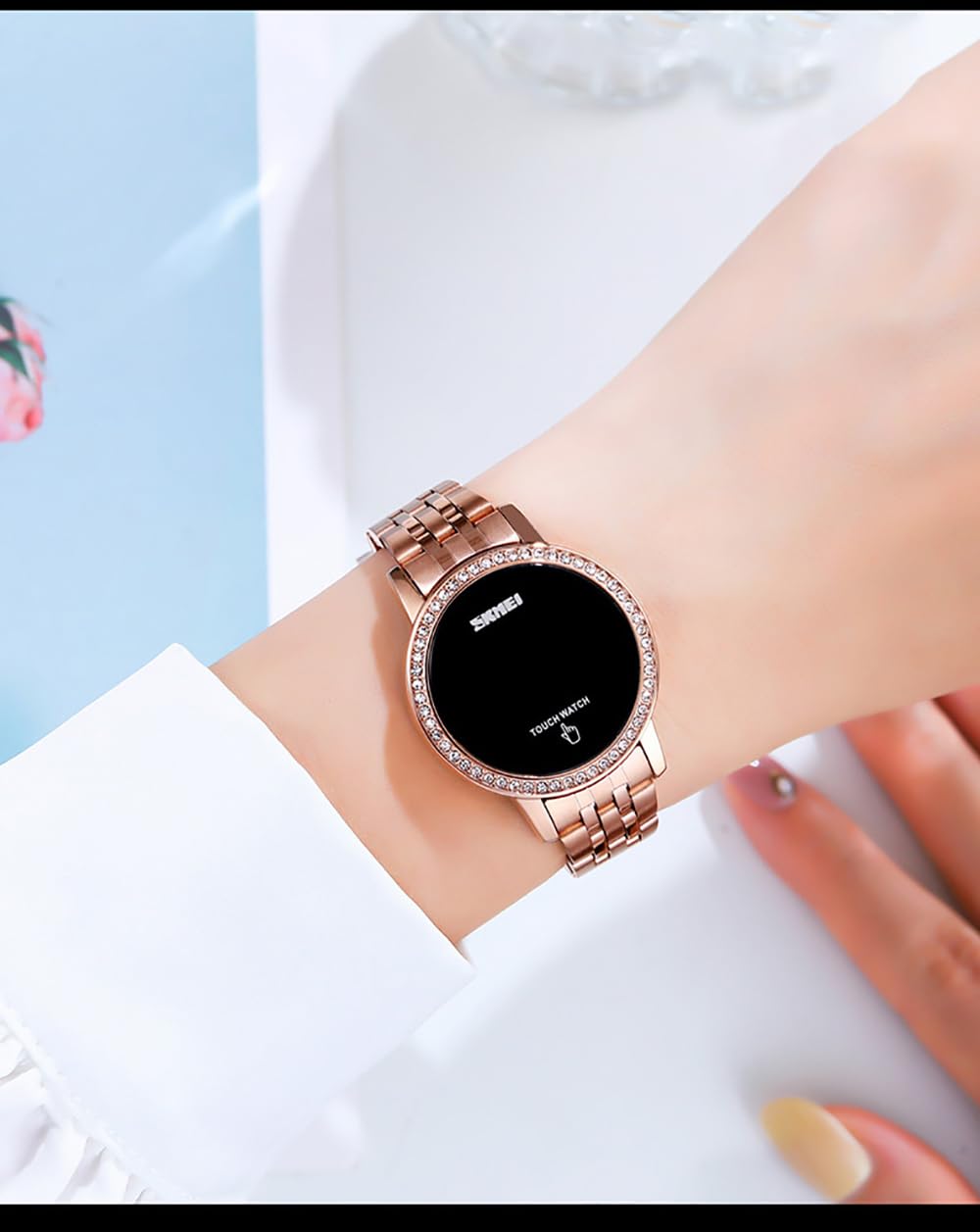 Gosasa Luxury Women's Watch - LED Touch Screen Digital Watch for Women, Waterproof Quartz Business Wristwatch, Elegant Ladies Watch for Office, Party & Everyday Wear