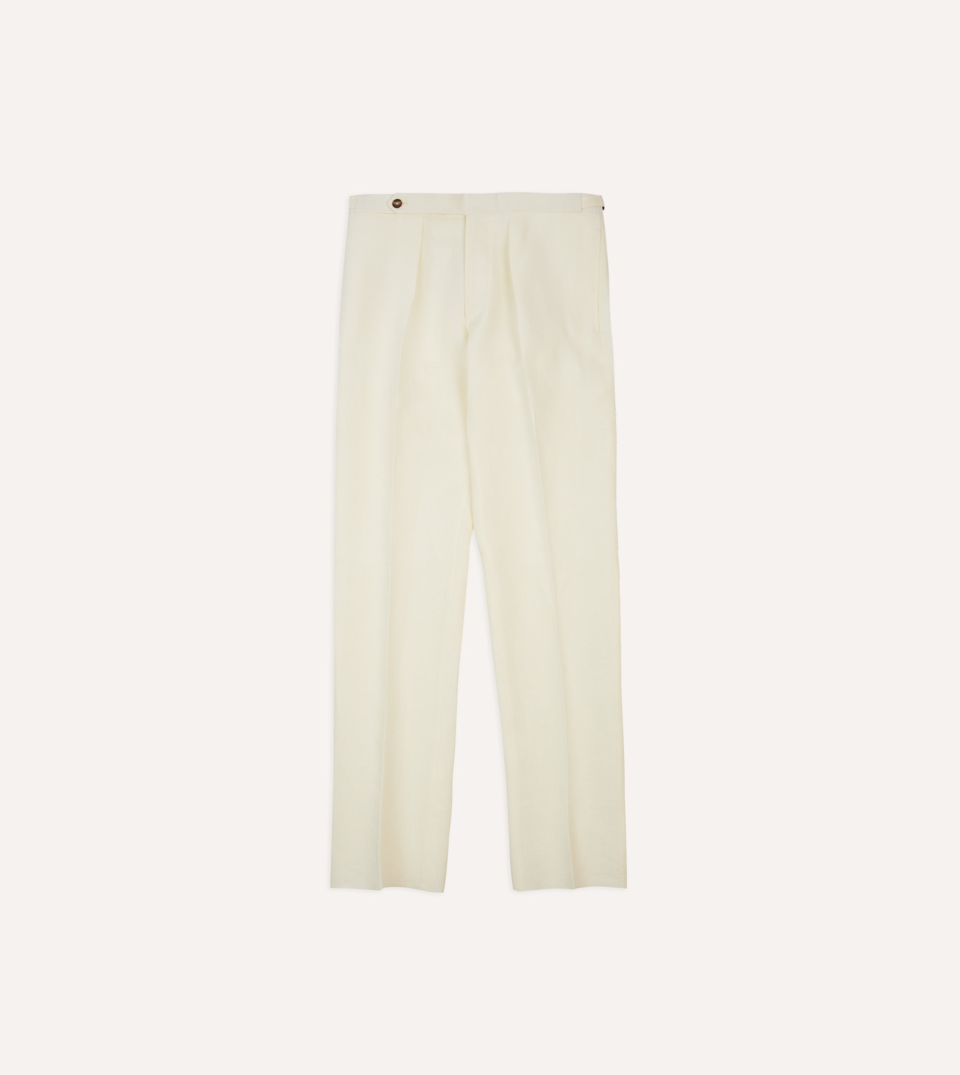 Premium Ecru Irish Linen Single Pleat Trousers for Men - Breathable & Comfortable Summer Pants for Office, Travel & Casual Wear
