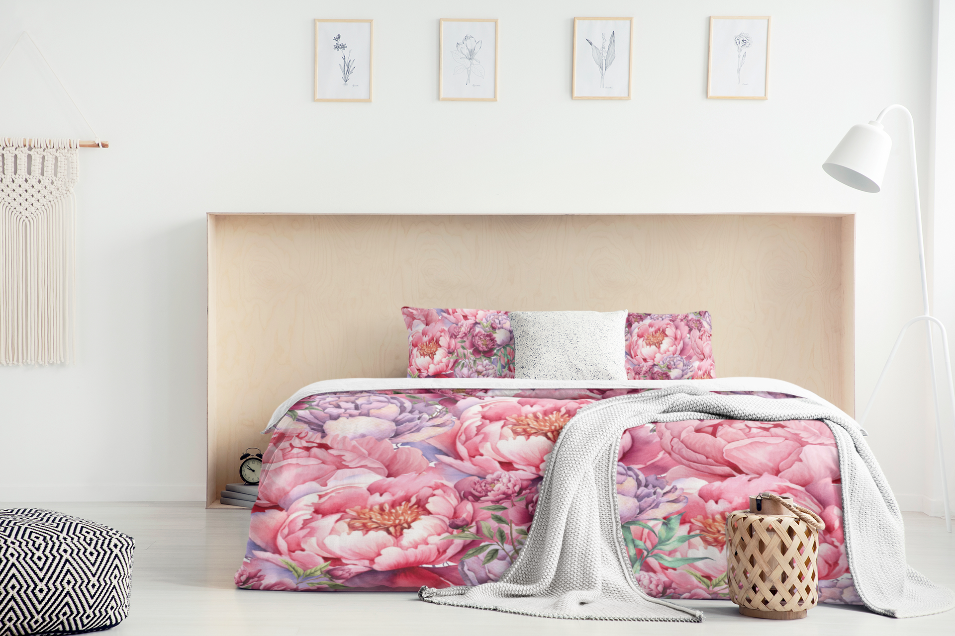Luxury Pink Peony Comforter Set - Queen Size Floral Bedding with Soft Microfiber - Perfect for Master Bedroom, Guest Room & Cozy Home Decor