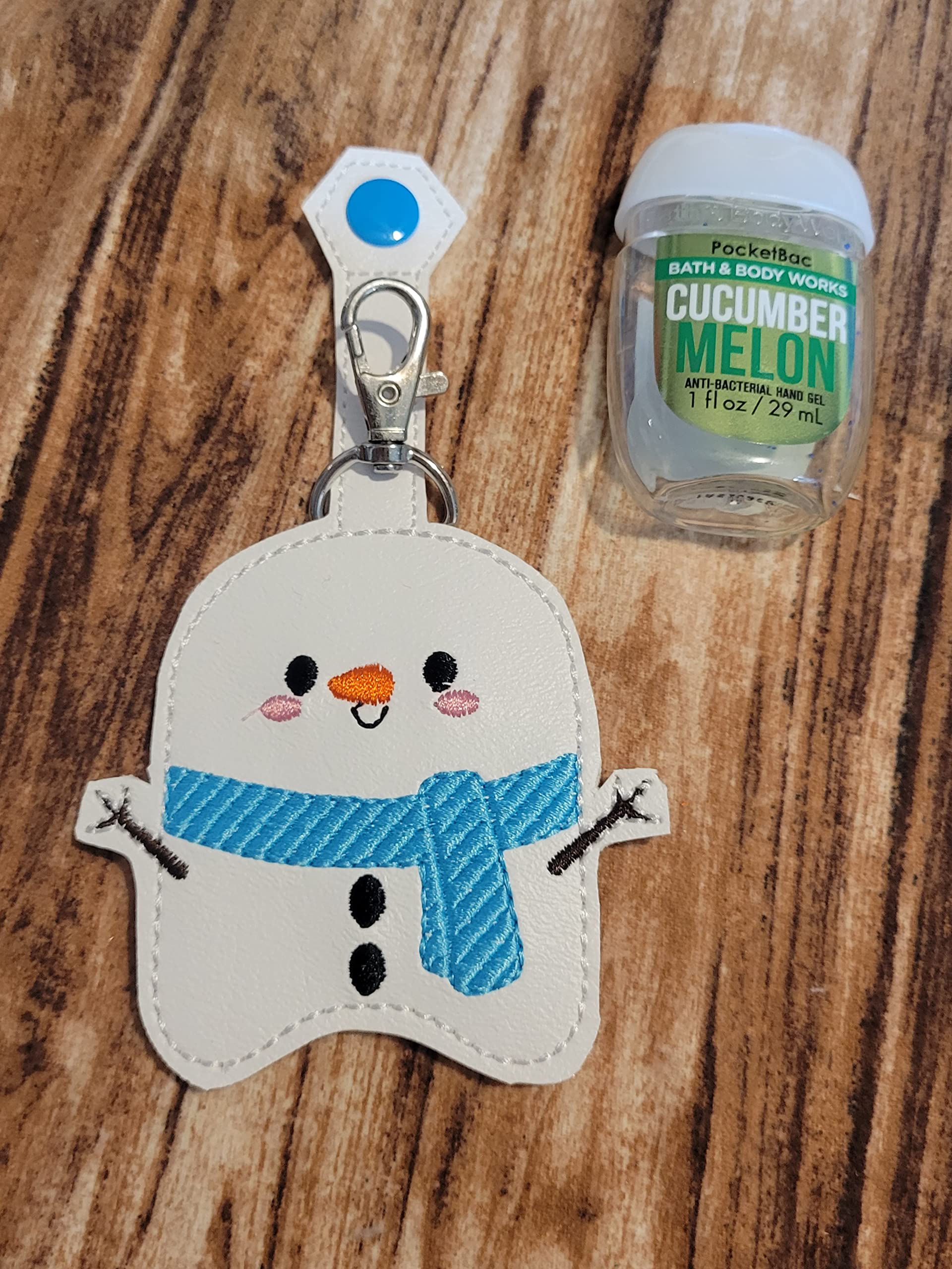 Snowman Hand Sanitizer Holder Keychain - Cute Christmas Sanitizer Bottle Clip for Purse, Backpack & Keys - Perfect Holiday Gift for Women & Kids