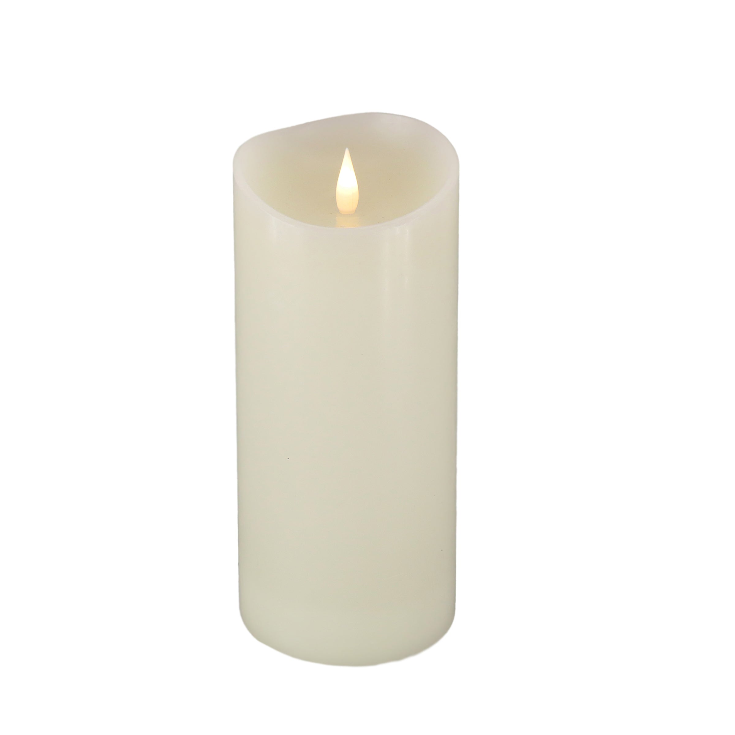 HGTV Home Collection 4x10 Inch Flameless Heritage Pillar Candle in Ivory - Battery Operated LED Candle for Home Decor, Wedding Centerpieces & Cozy Ambiance