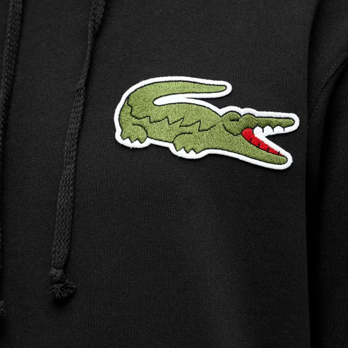 CDG x Lacoste Crocodile Hoodie - Black | Unisex Pullover Sweatshirt | Streetwear Fashion for Men & Women | Perfect for Casual Outfits & Urban Style