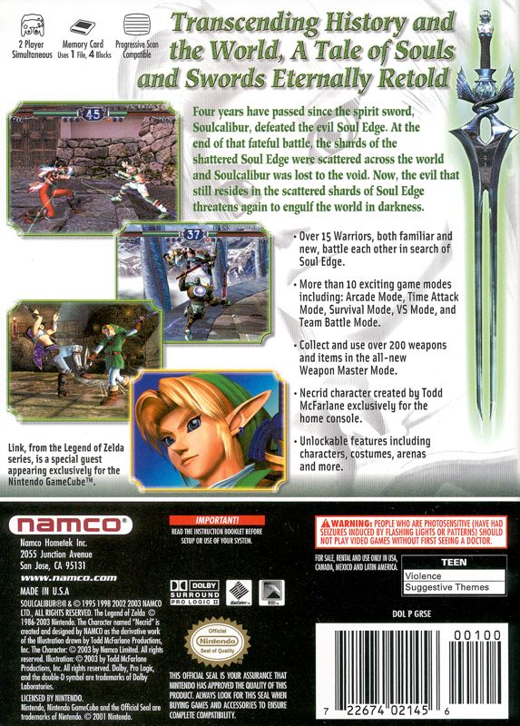Used Soul Calibur II GameCube Video Game - Classic Fighting Game for Nintendo GameCube | Perfect for Retro Gaming & Collectors