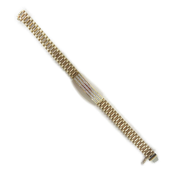 14K Yellow Gold Men's Diamond Bracelet - Luxury Gift for Him, Anniversary, Birthday & Special Occasions