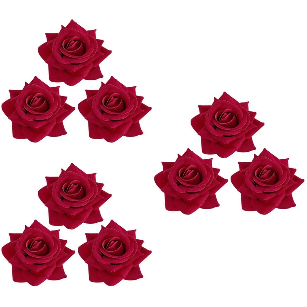 POPETPOP 3-Piece Floral Hair Clip Set for Women - Rose Flower Hairpins & Hair Accessories (3 Styles x 3pcs) - Perfect for Weddings, Parties & Everyday Fashion