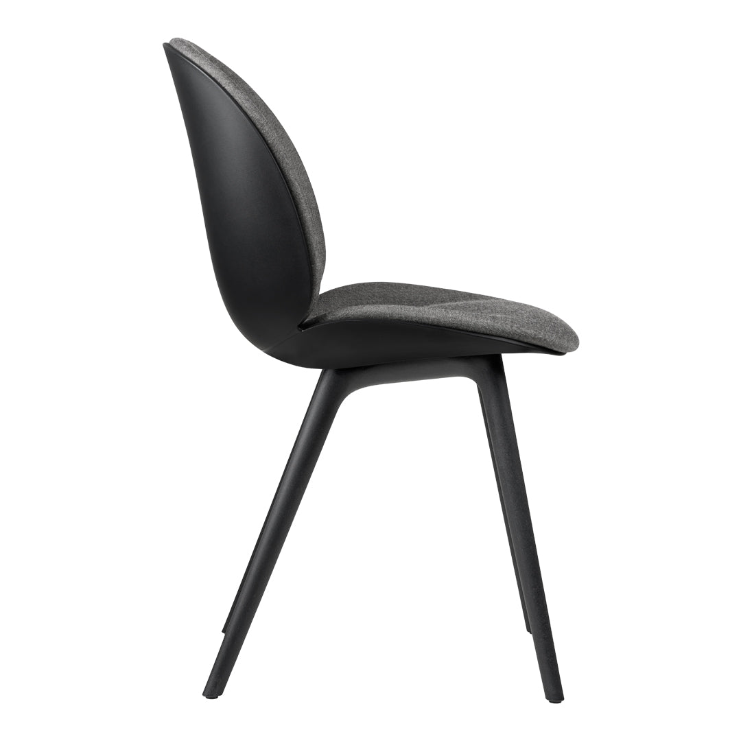 Beetle Dining Chair with Front Upholstery & Black Plastic Base - Modern Kitchen & Dining Room Furniture for Home & Restaurant Use