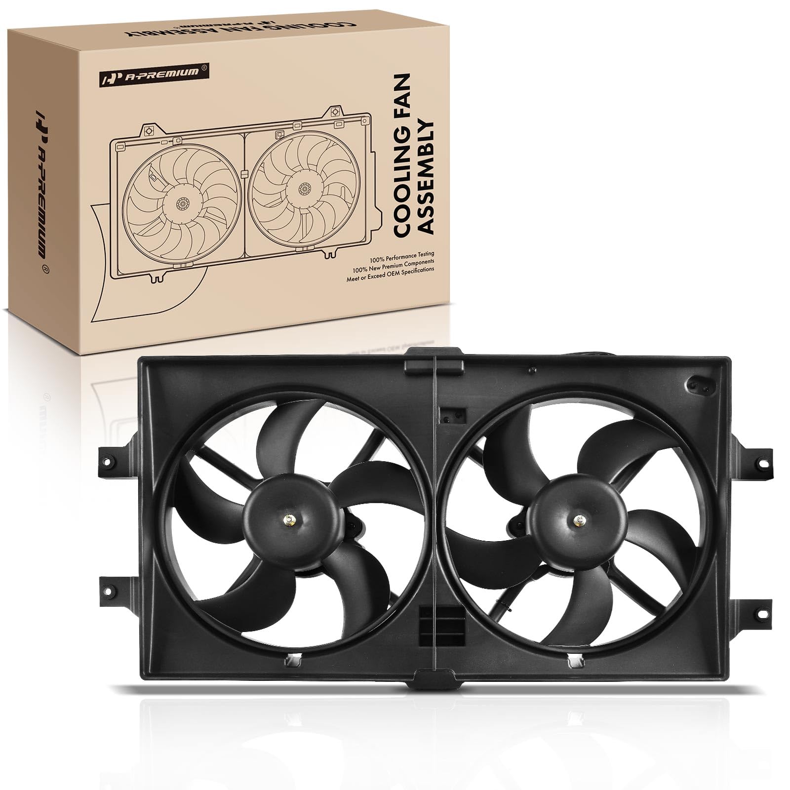 Premium Engine Radiator Cooling Fan Assembly for Chrysler & Dodge 300M 1999-2004, Concorde 1998-2004, LHS 1999-2001, Intrepid 1998-2004 - Replaces OEM# 4596402AA, 5072180AB - Perfect for Engine Overheating Prevention & Cooling System Repair