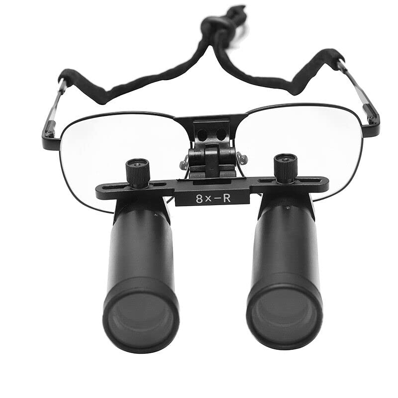 8.0X Magnifying Glasses with Metal Frame - Medical Binocular Loupes for Dentists, Surgeons & Jewelers | High-Precision Magnifier for Detailed Work (DY-800)