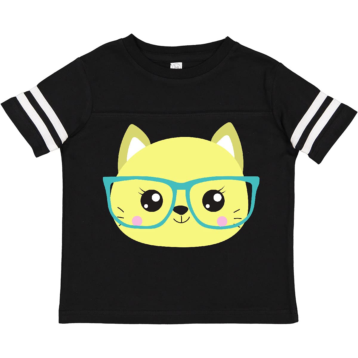 Inktastic Hipster Cat with Glasses - Cute Kitten Graphic Toddler T-Shirt for Boys & Girls - Perfect for Playdates, Daycare & Casual Outfits