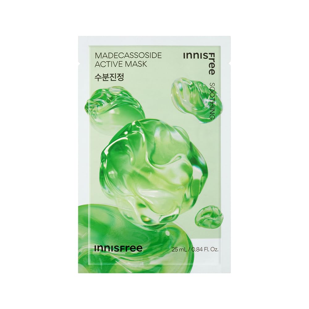 Innisfree Skin Clinic Madecassoside Face Mask - Soothing & Hydrating Sheet Mask for Sensitive Skin | Korean Skincare for Dryness & Redness Relief | Perfect for Post-Sun Care & Daily Skin Recovery
