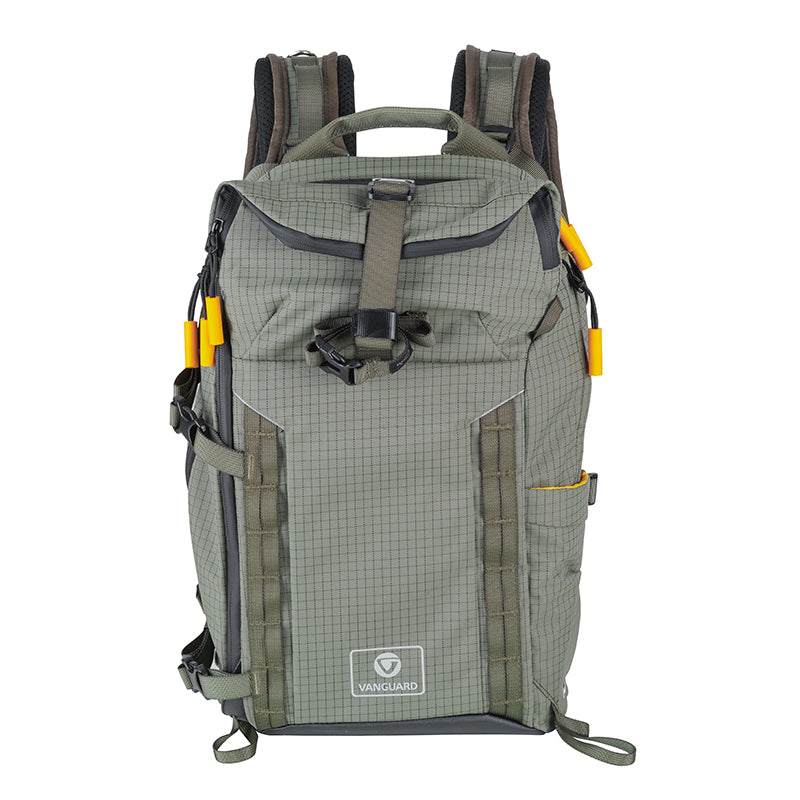 VEO Active 42M Khaki Green Camera Backpack with USB Charger Port - Waterproof DSLR Bag for Travel, Hiking & Photography | Fits Laptop & Camera Gear