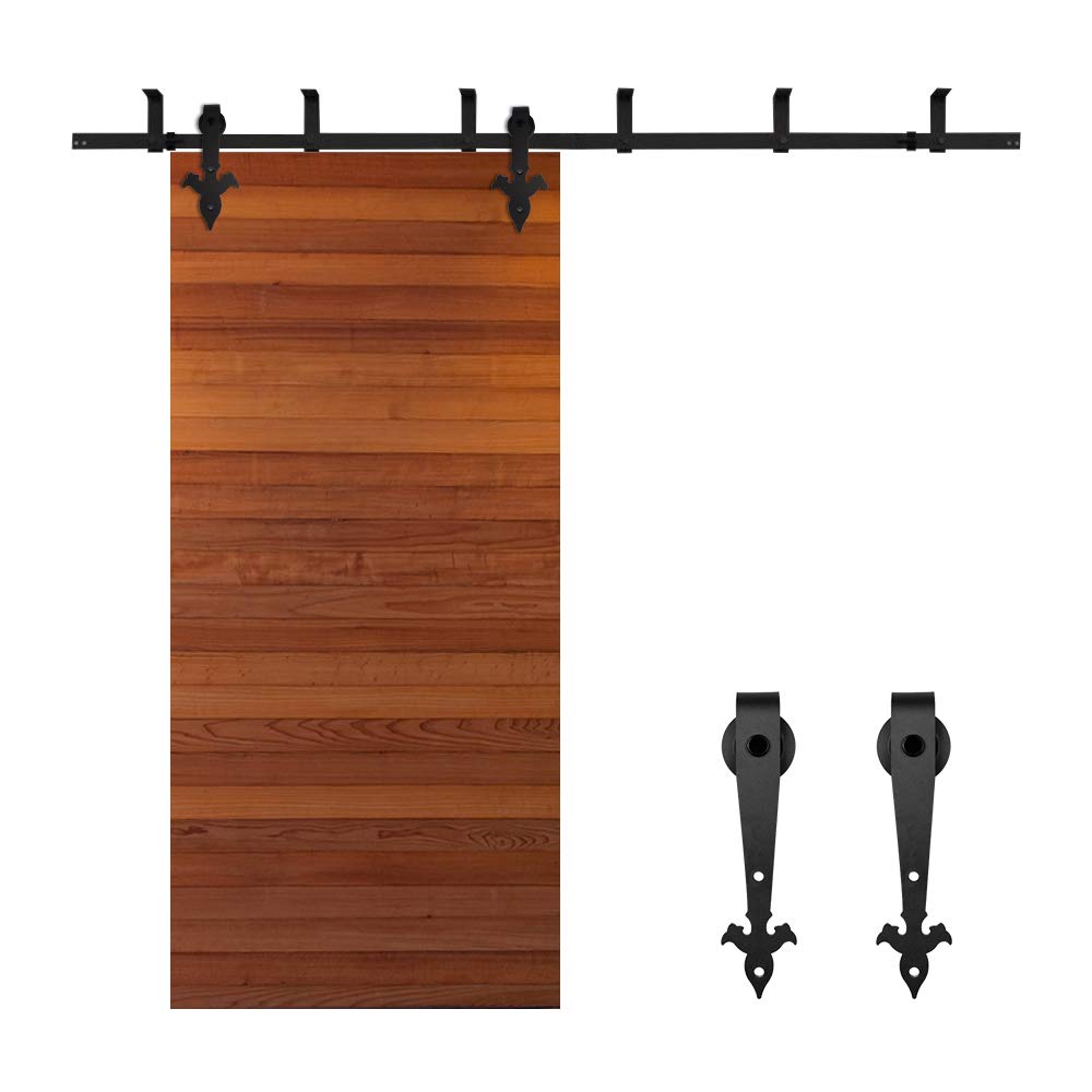 4-12FT Sliding Barn Door Hardware Kit - Ceiling Mount Style with 8.2FT Rails for 50
