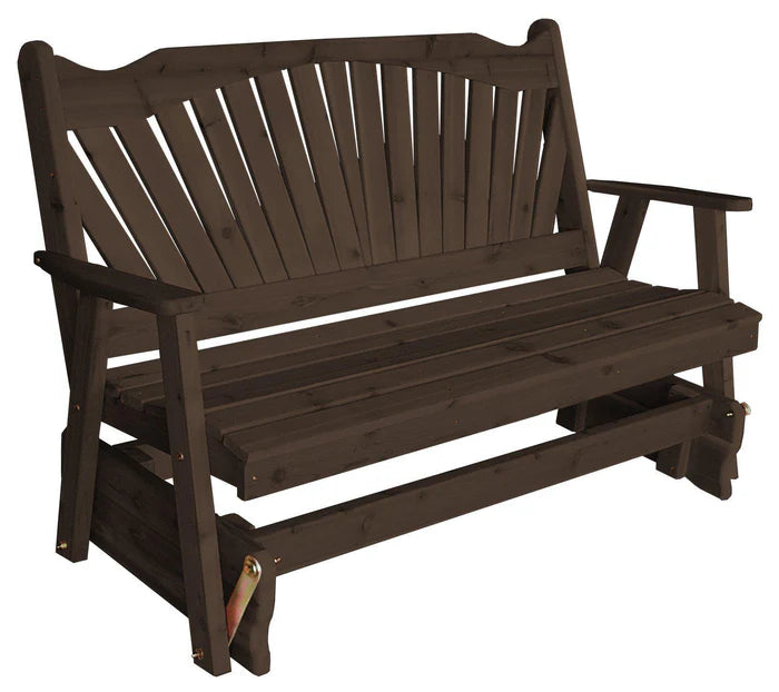 Regallion Fanback Glider Rocking Chair - Comfortable Patio & Nursery Glider with Smooth Swivel Motion - Perfect for Outdoor Relaxation, Baby Nurseries & Living Room Decor