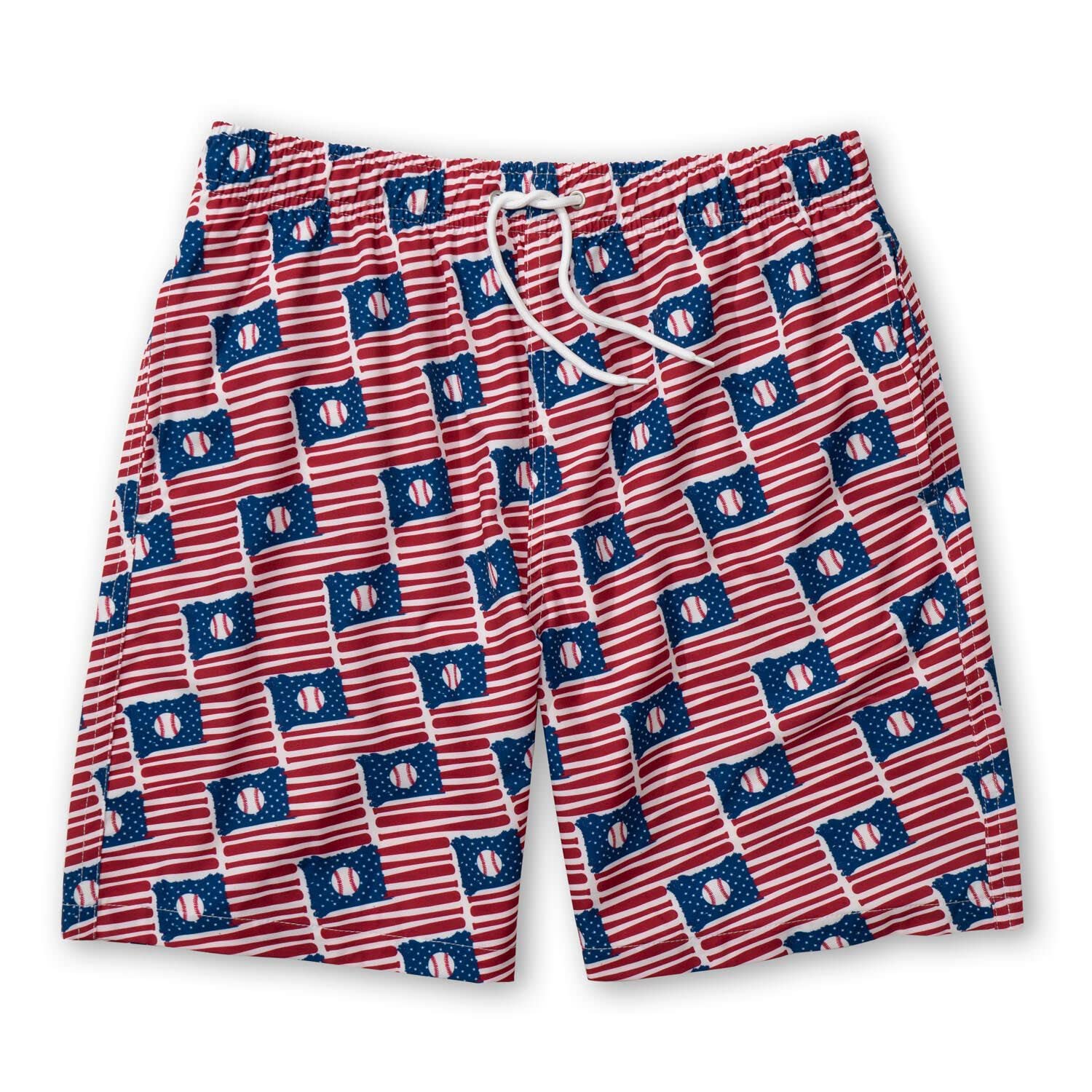 ChalkTalkSPORTS Baseball Swim Trunks for Men & Boys - Quick Dry Swim Board Shorts with Mesh Liner - Youth & Adult Sizes (XS-XXL) - Perfect for Beach, Pool, and Water Sports Activities