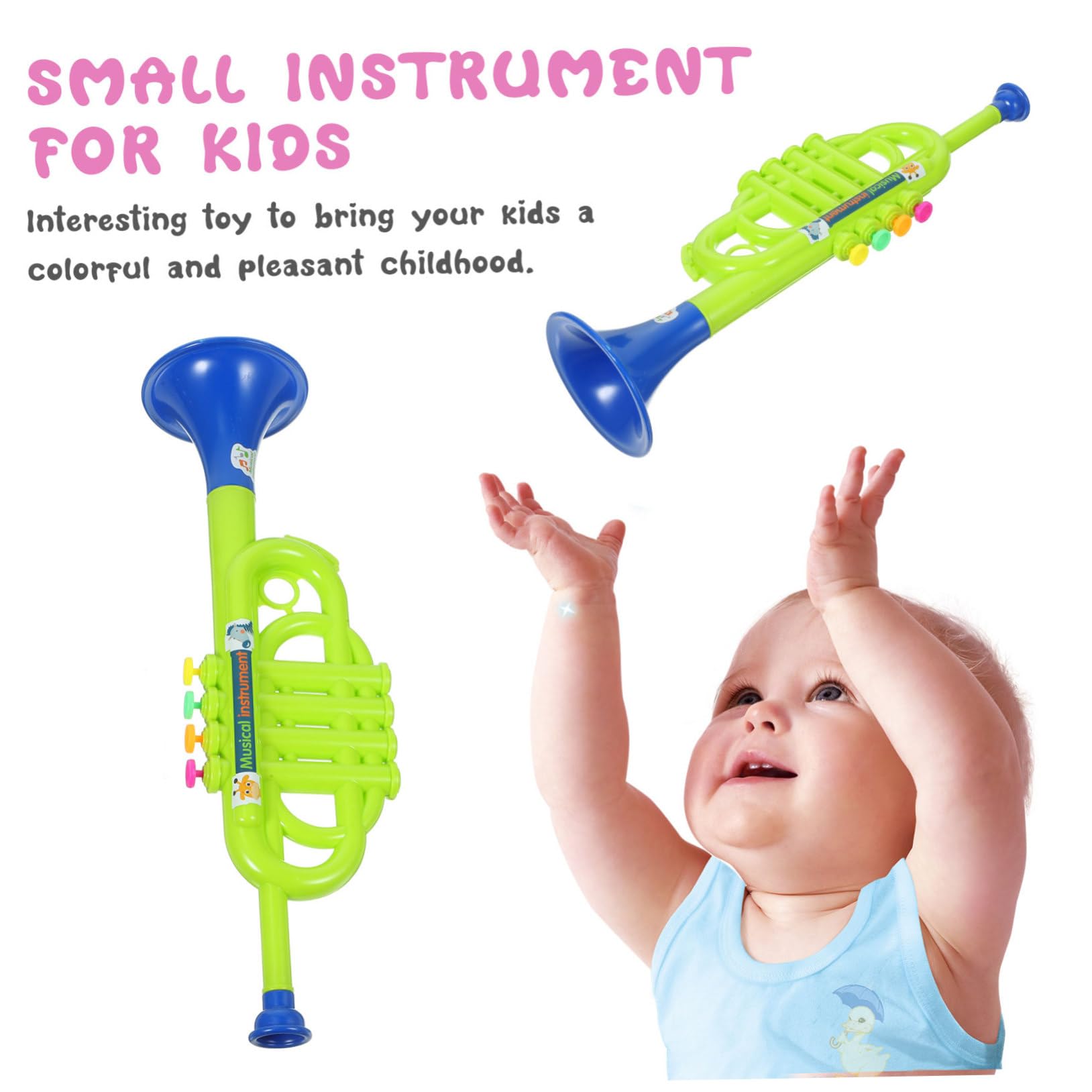 Mini Toy Saxophone & Trumpet for Kids - Musical Instrument Toys for Pretend Play