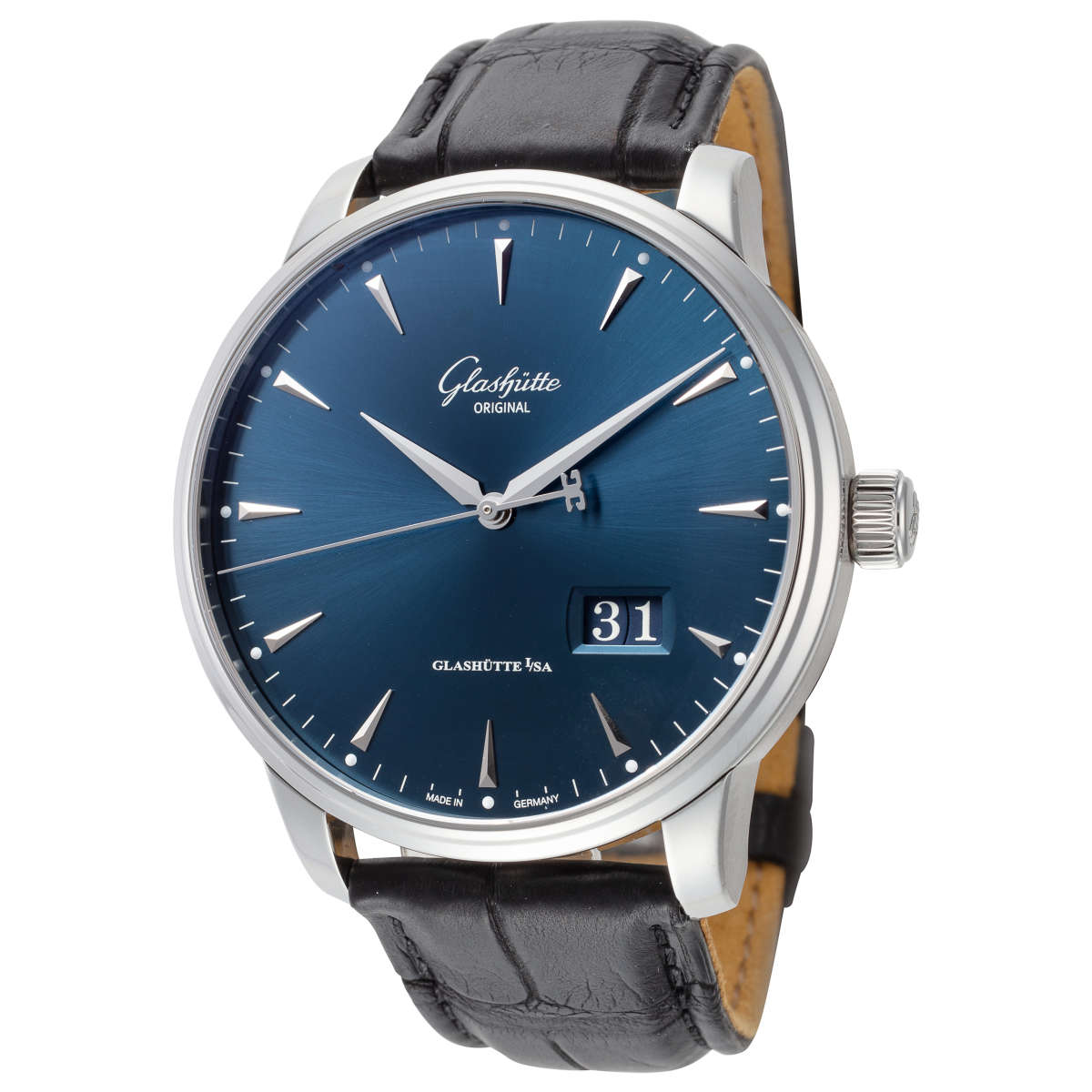 Glashutte Original Senator Excellence Panorama Date Stainless Steel Men's Watch - Luxury Automatic Timepiece for Business, Formal Events & Collectors