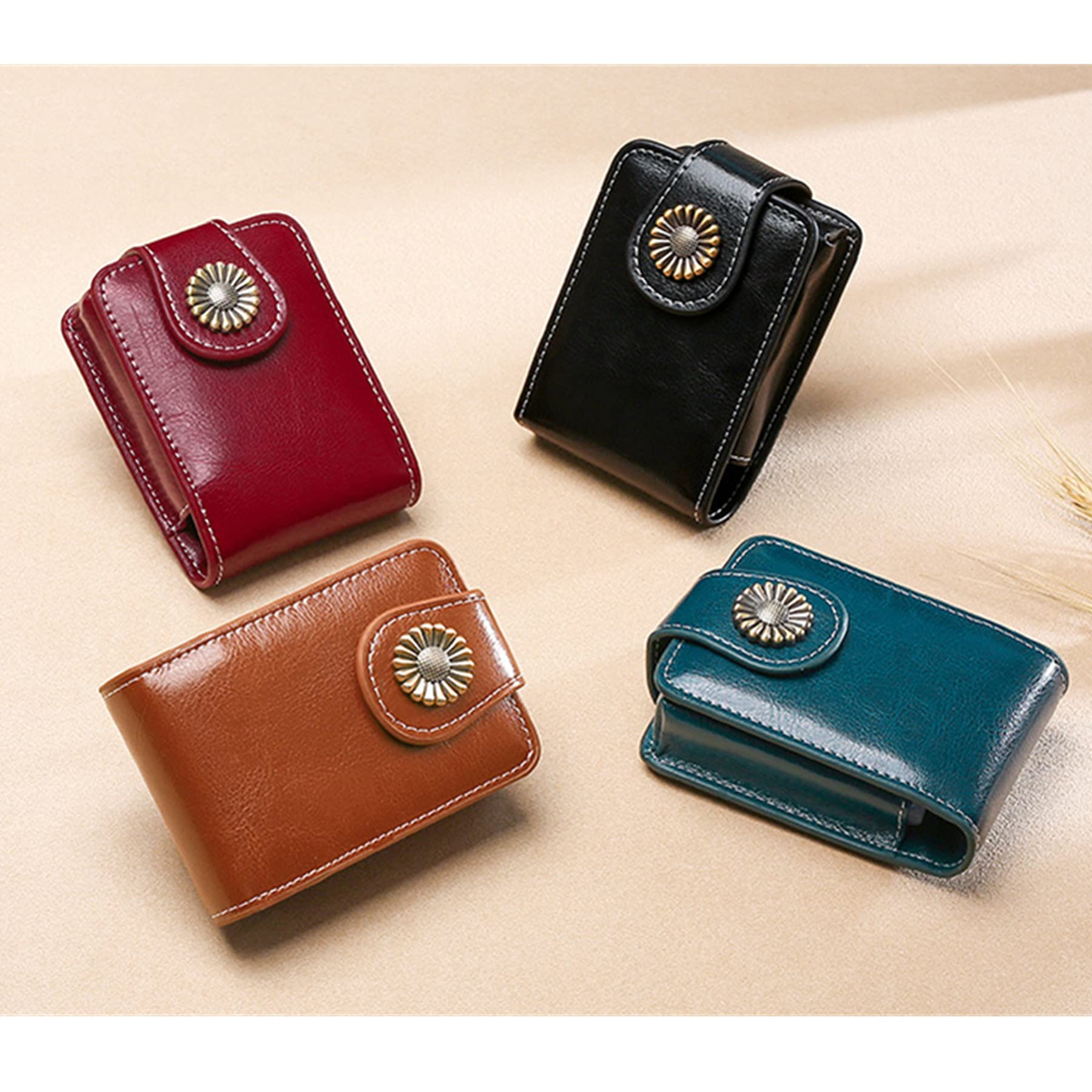 PU Leather Lipstick Organizer with Mirror - Travel Makeup Bag for Lip Gloss, Lip Balm & Essential Oil - Compact Purse Holder for Women (Peacock Blue) | Perfect for Daily Use, Travel & Gift Giving