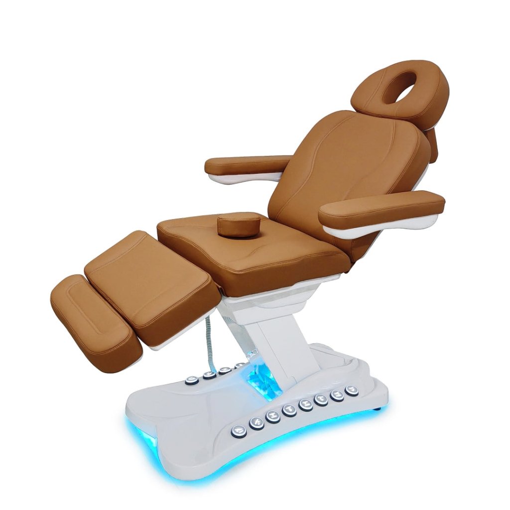 Greenlife CarryAll 4 Motors Electric Facial Bed SPA Massage Chair with Silicone Leather - Large Foot Control Buttons & Handheld Remote - Perfect for Salon, Spa, and Home Relaxation Therapy