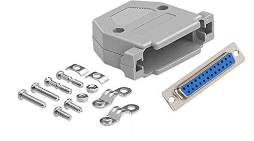 DB25 Female Solder Type Unshielded Plastic Hood Connector - D-Sub Port for Computer, Printer & Industrial Equipment Connectivity