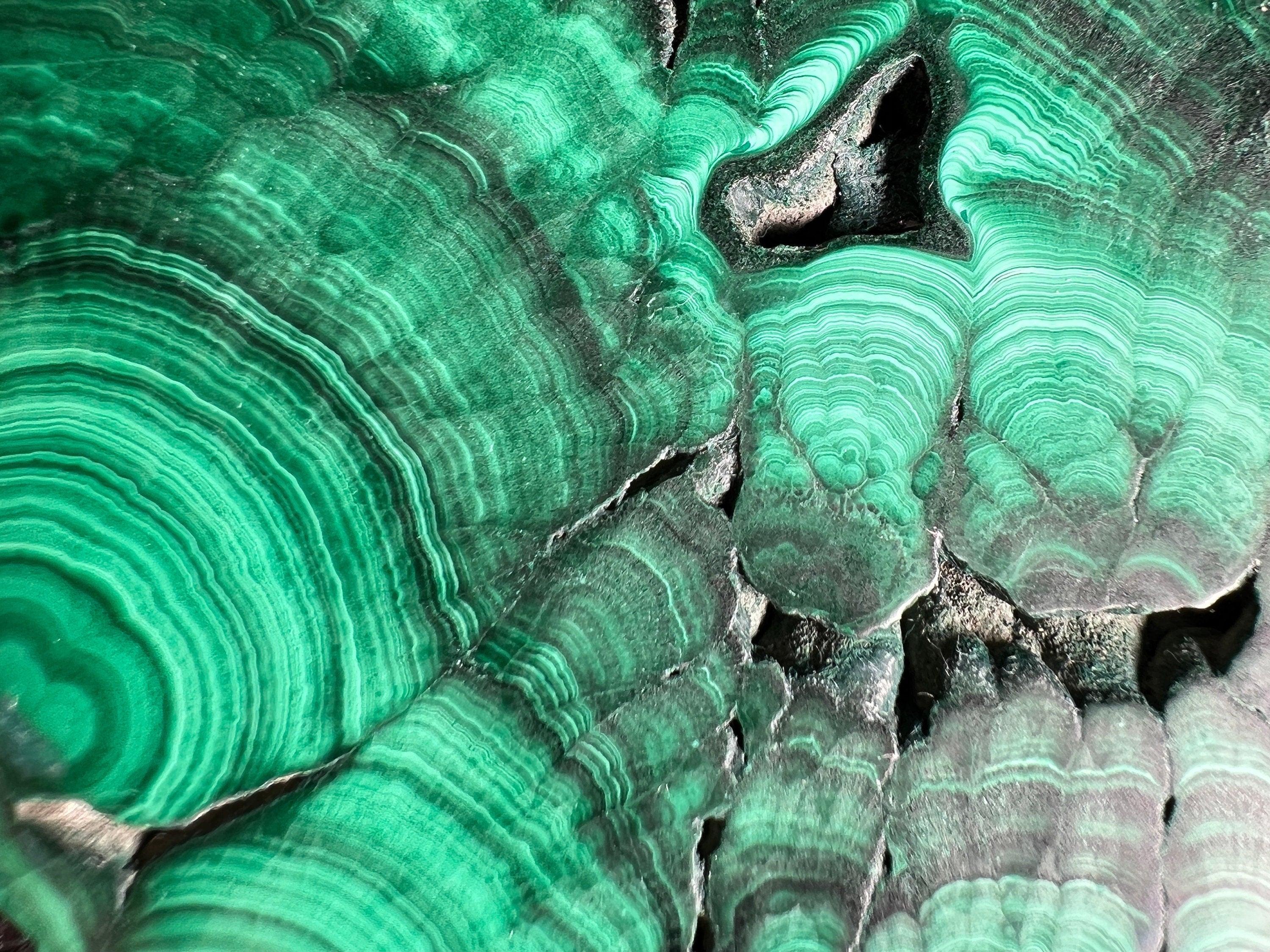 Natural Green Malachite Crystal Slab - Premium Stone for Jewelry Making, Unique Handcrafted Gift, Elegant Home Decor (50421) | Perfect for DIY Crafts, Meditation Spaces & Luxury Interior Design