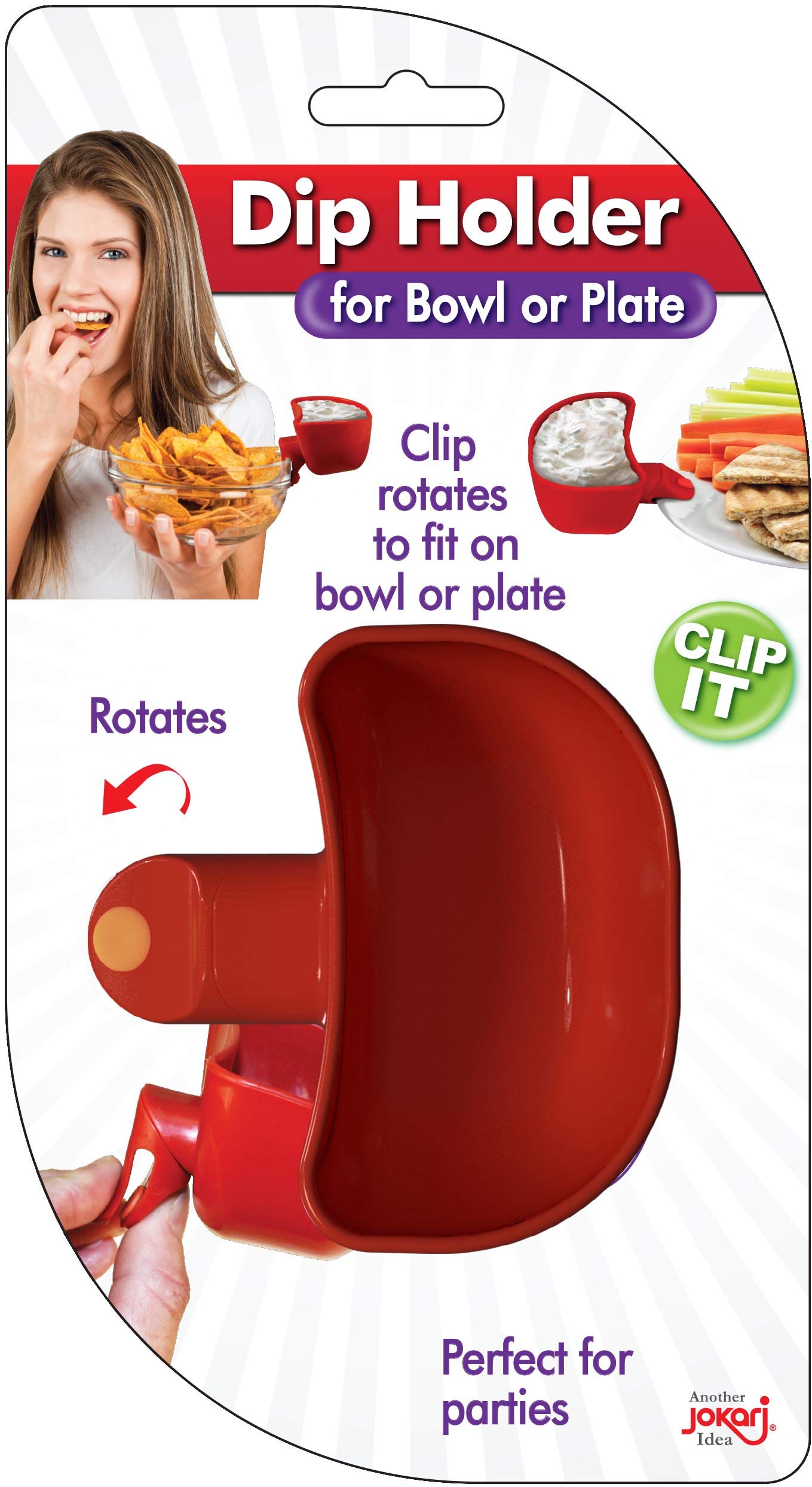 Swivel Plate Clip-On Dip Holder for Dishes - Serve Sauces & Dips Hands-Free for Wings, Chips & Parties