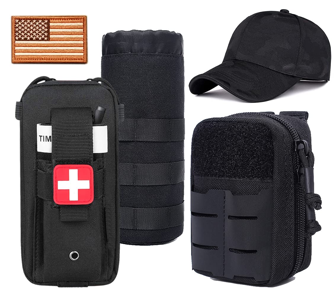 Upgrade Tactical MOLLE Car Back Seat Organizer - 14 Multi-Pockets & 4 Detachable Pouches for Trucker Hat, Medical Kit, Water Bottle & EDC Gear - Durable Vehicle Storage Solution for Camping, Road Trips & Emergency Preparedness