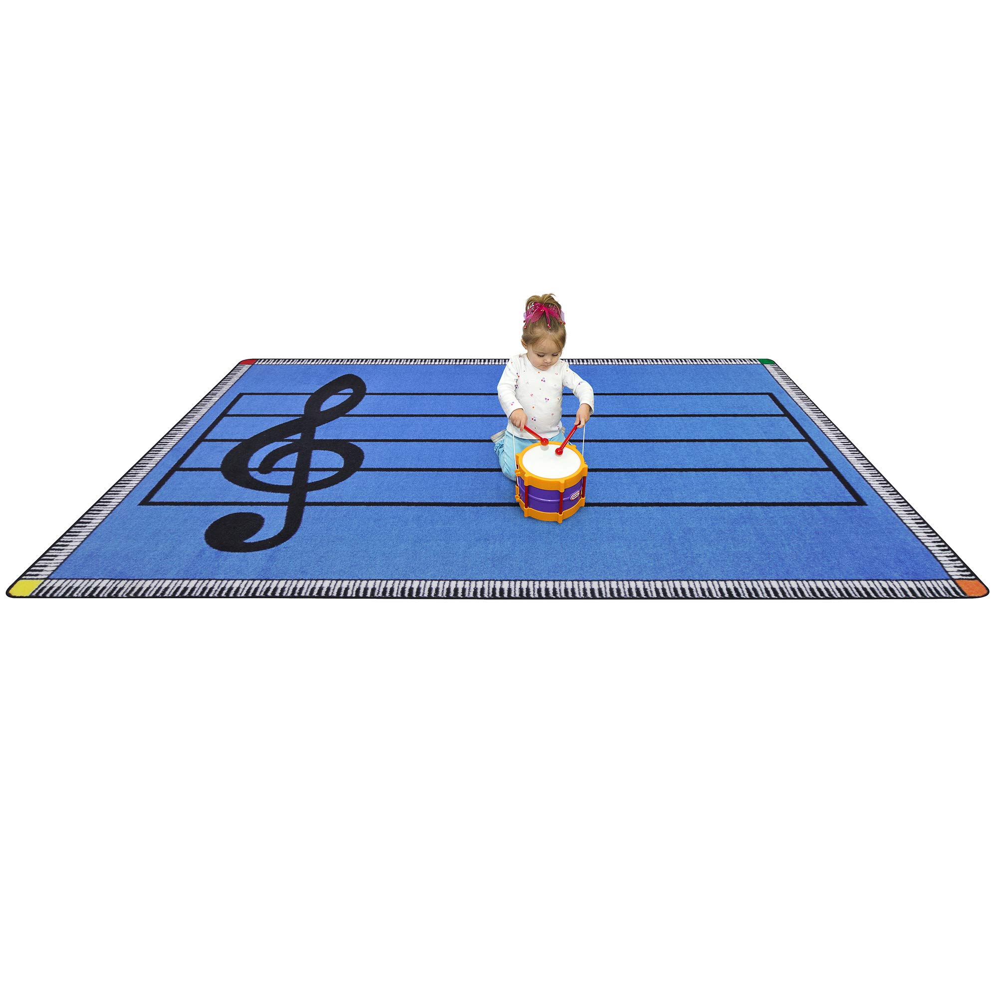 Joy Carpets Kid Essentials Music & Special Needs Play Along Rug - Blue, 5'4