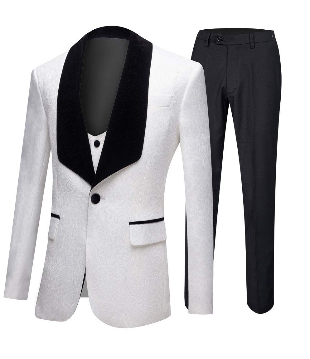 Men's Shawl Lapel 3-Piece Suit Set | Single Button Tuxedo for Weddings, Parties & Business | Formal Groom Attire for Special Occasions