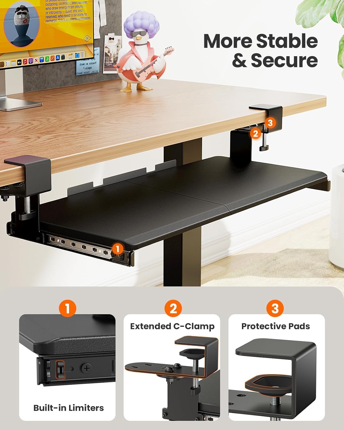 ErGear Adjustable Under Desk Keyboard Tray - 26.38