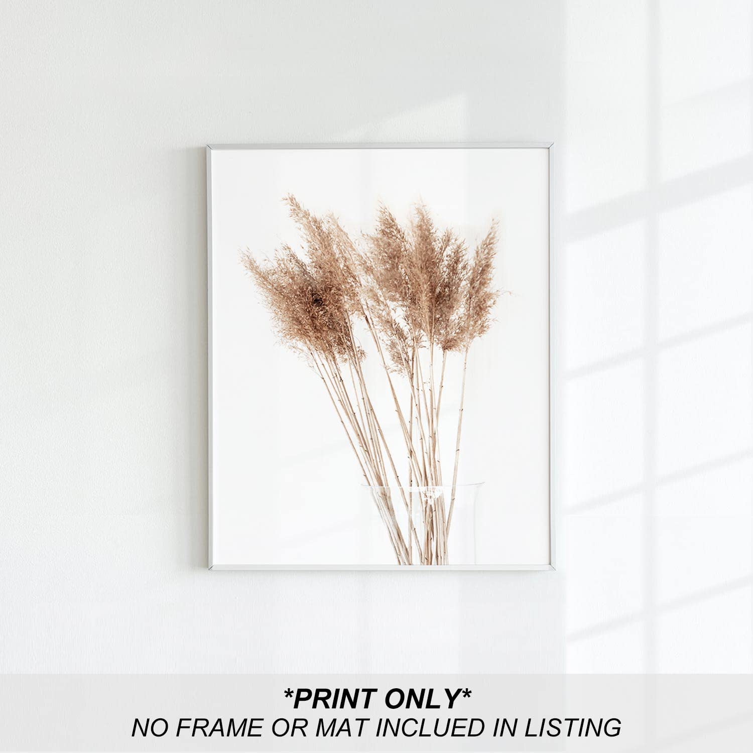 Boho Wall Art Set of 4 - 8x10in Pampas Grass Prints for Farmhouse Decor | Neutral Botanical Decorations for Bedroom, Bathroom & Kitchen | Fall Home Aesthetic (UNFRAMED) | Perfect for Boho Chic, Rustic & Modern Interior Design