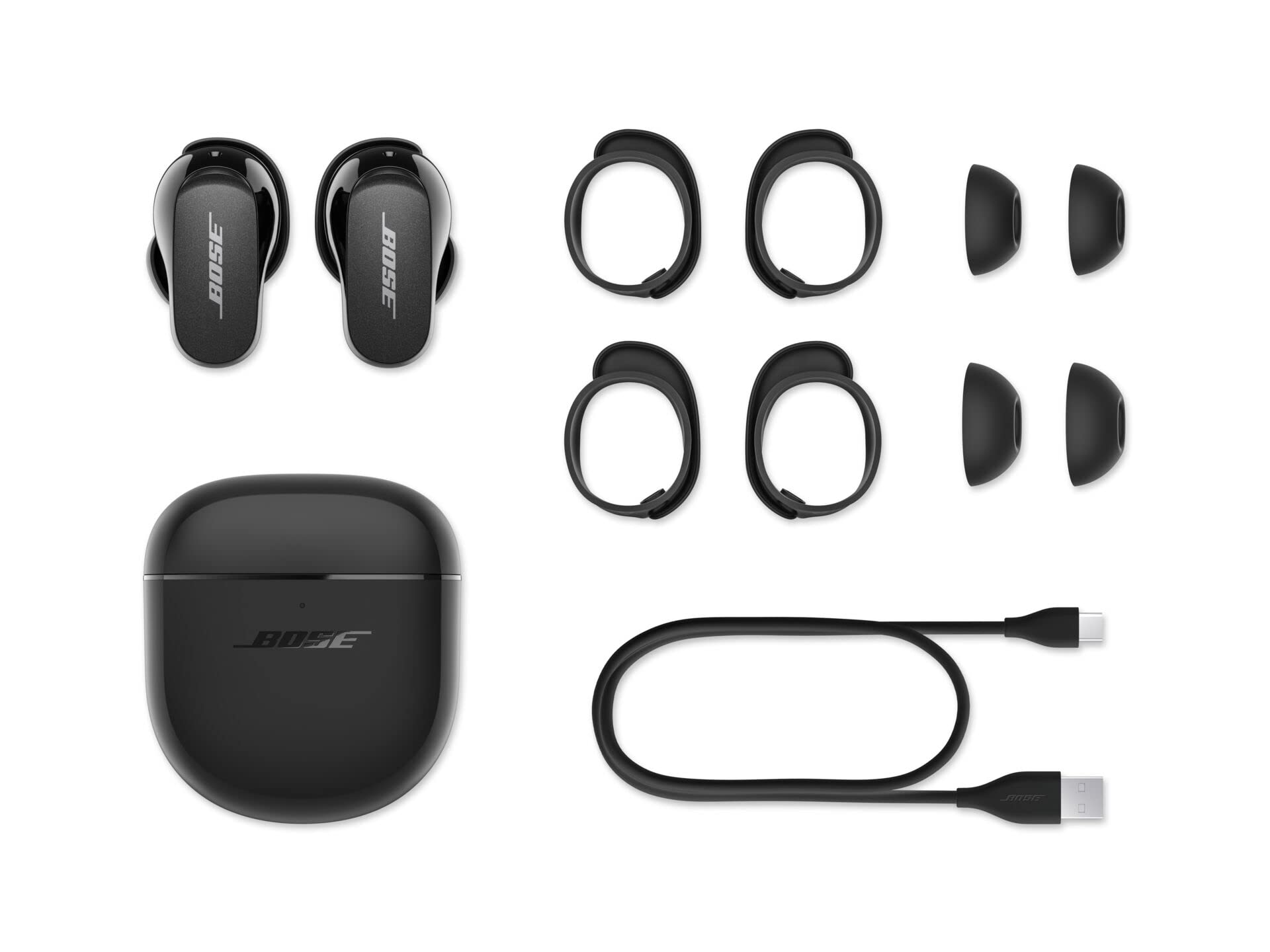 Bose QuietComfort Earbuds II Wireless Bluetooth Noise Cancelling Earbuds - Triple Black (Renewed) | Personalized ANC, Hi-Fi Sound | Perfect for Travel, Workouts & Commuting