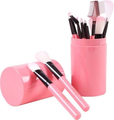 Premium 12-Piece Makeup Brush Set with Travel Case - Soft Bristles for Foundation, Blending, Contouring - Ideal for Professional Makeup Artists & Beauty Enthusiasts (Pink)