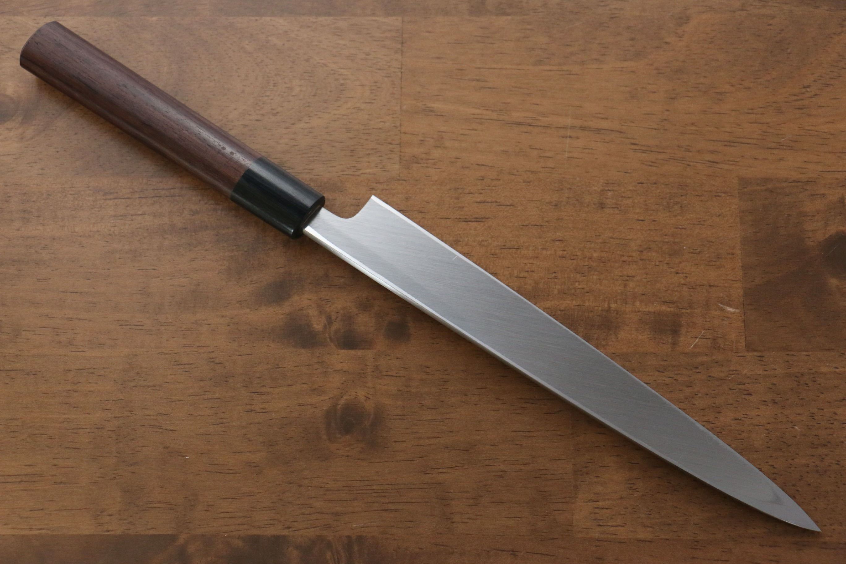 Premium Jikko White Steel No.2 Yanagiba 210mm Japanese Sushi Knife with Exquisite Shitan Handle - Perfect for Sushi Chefs & Home Cooking Enthusiasts