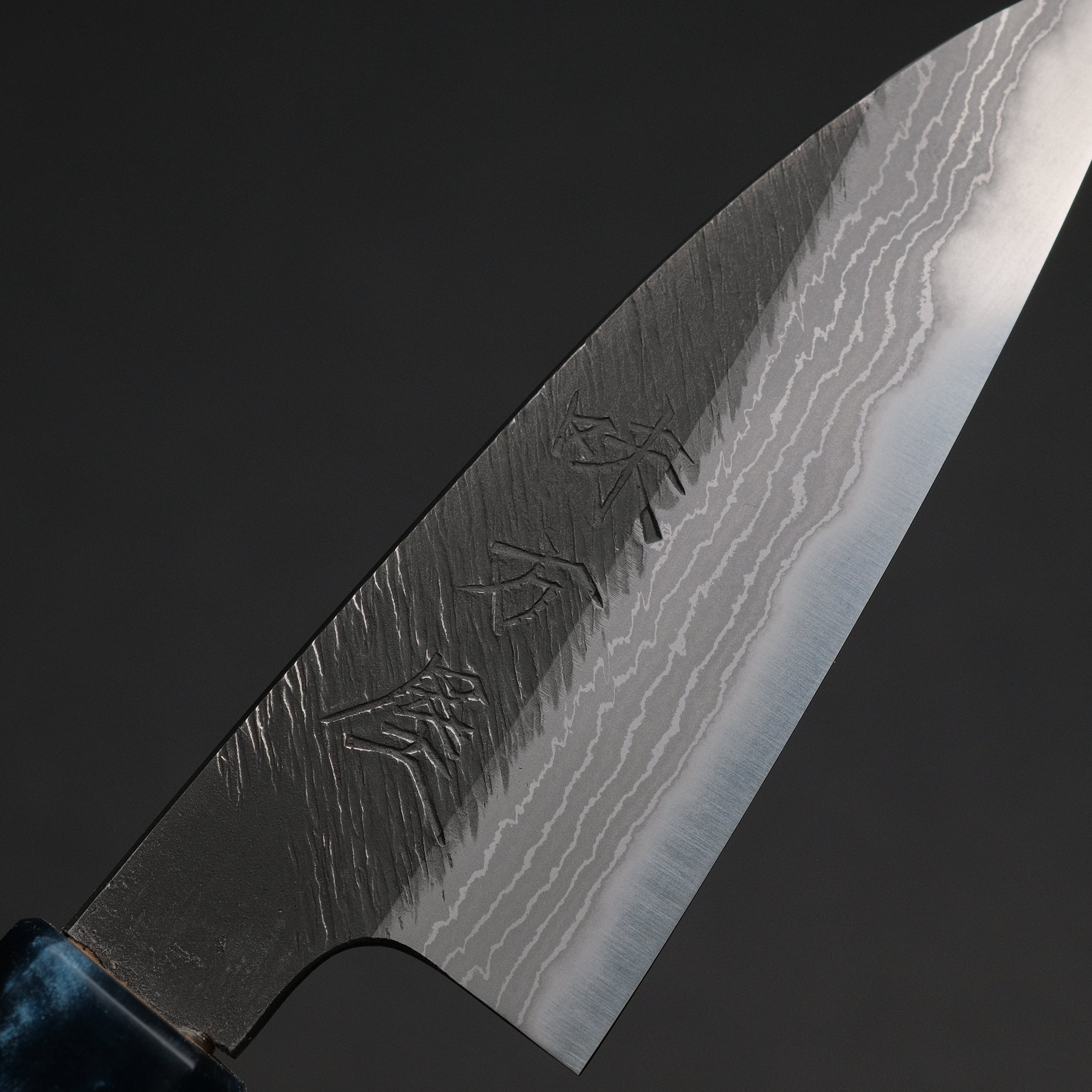 Ajikataya White #2 Matsuba Damascus Petty Knife 80mm - Olive Wood & Resin Handle - Japanese Kitchen Knife for Slicing, Peeling & Precision Cutting - Perfect for Chefs & Home Cooks