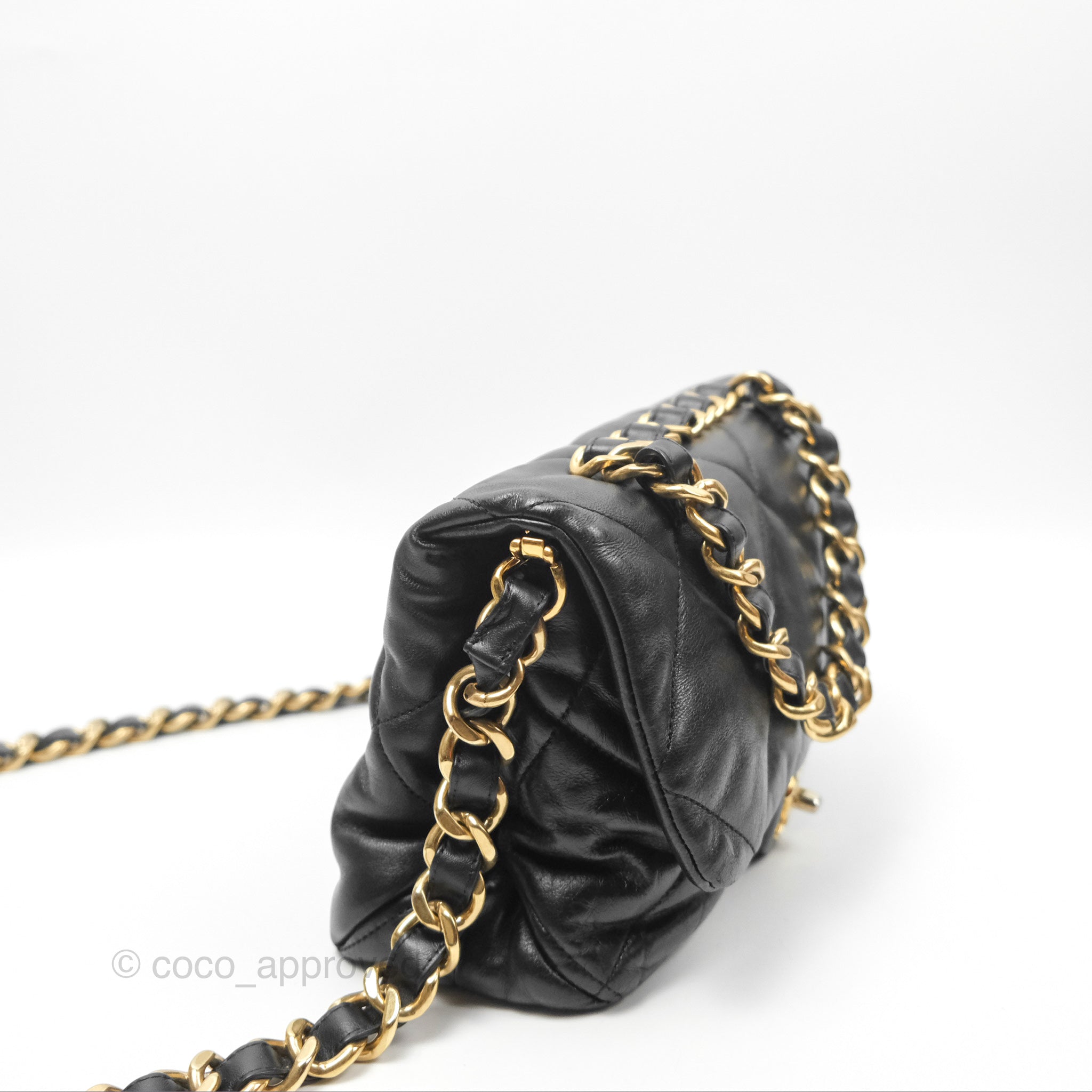 Chanel Classic Flap Bag with Chain Handle - Black Goatskin Leather & Gold Hardware | Luxury Shoulder Bag for Women, Perfect for Evening Events & Date Nights