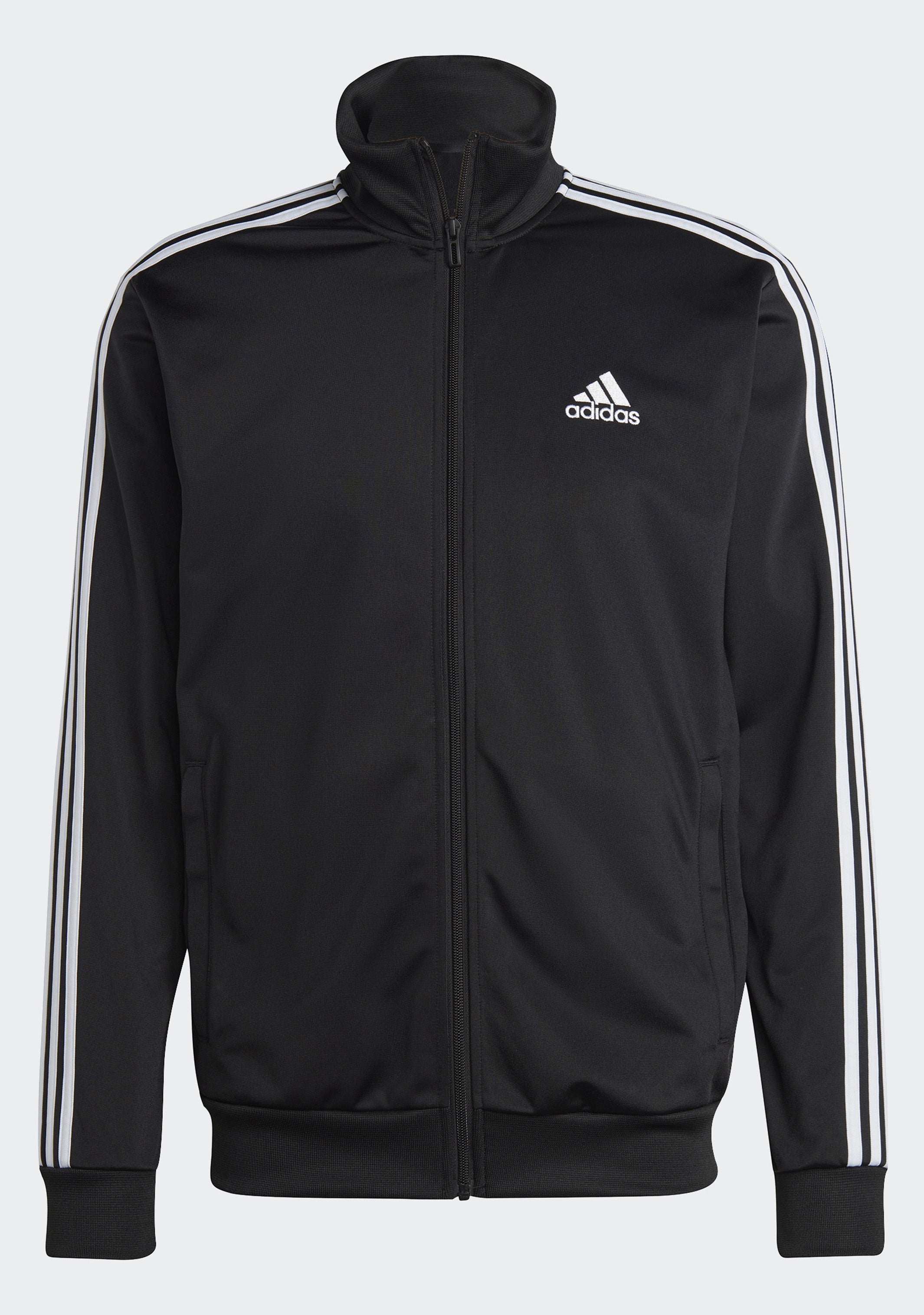 Adidas Men's Primegreen Essentials 3 Stripes Track Jacket - Lightweight Running & Gym Hoodie for Workout & Casual Wear