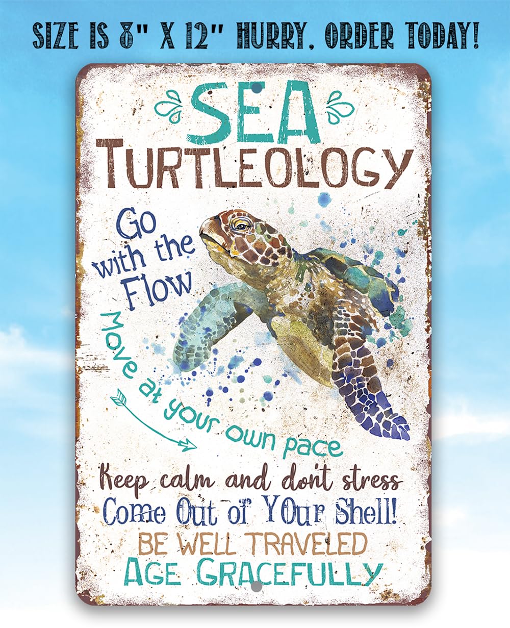 Durable Metal Sea Turtle Wall Decor Sign - 8