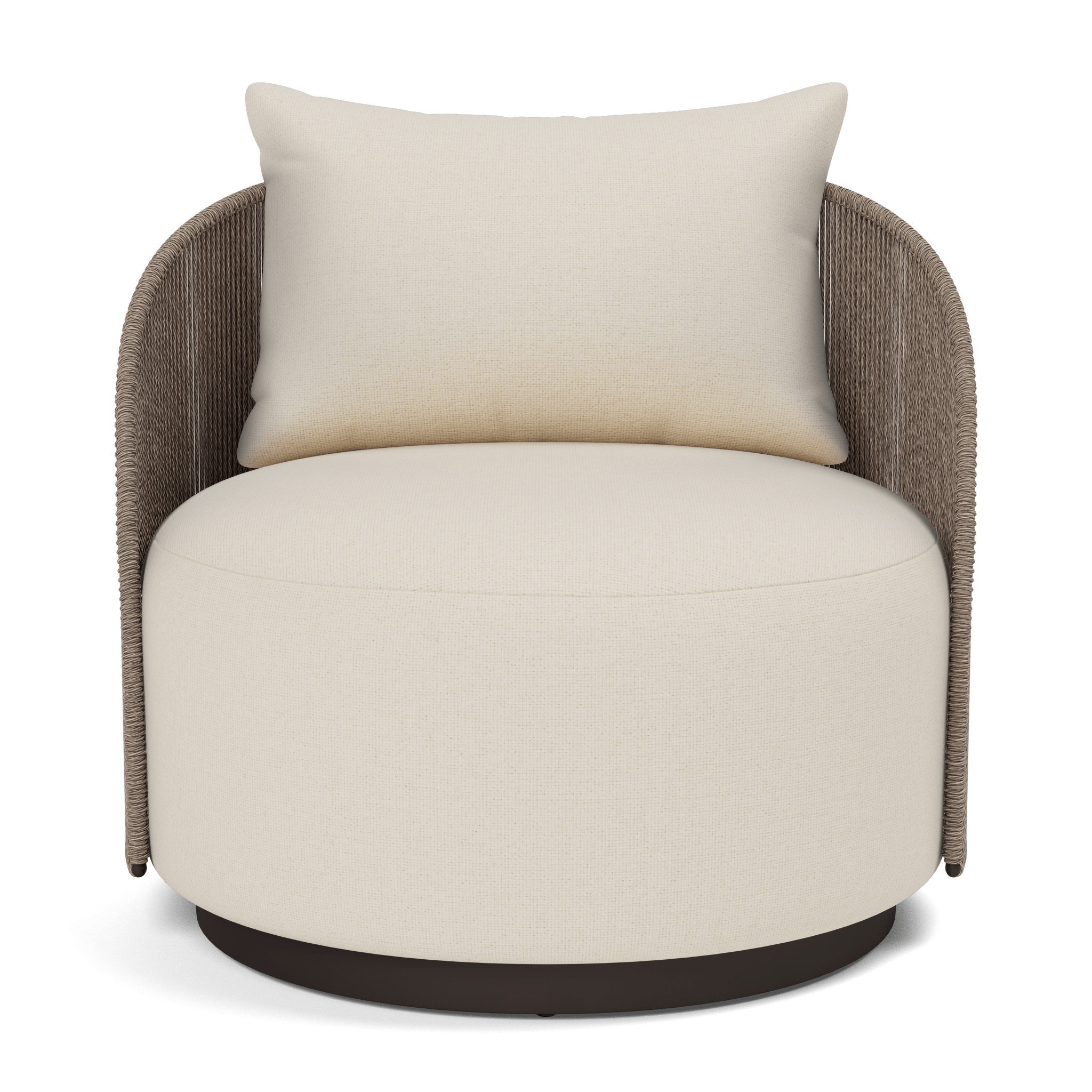 Modern Milan Swivel Lounge Chair - 360 Degree Rotating Accent Chair for Living Room, Bedroom, or Office - Comfortable Mid-Century Style Upholstered Armchair with Sturdy Metal Base